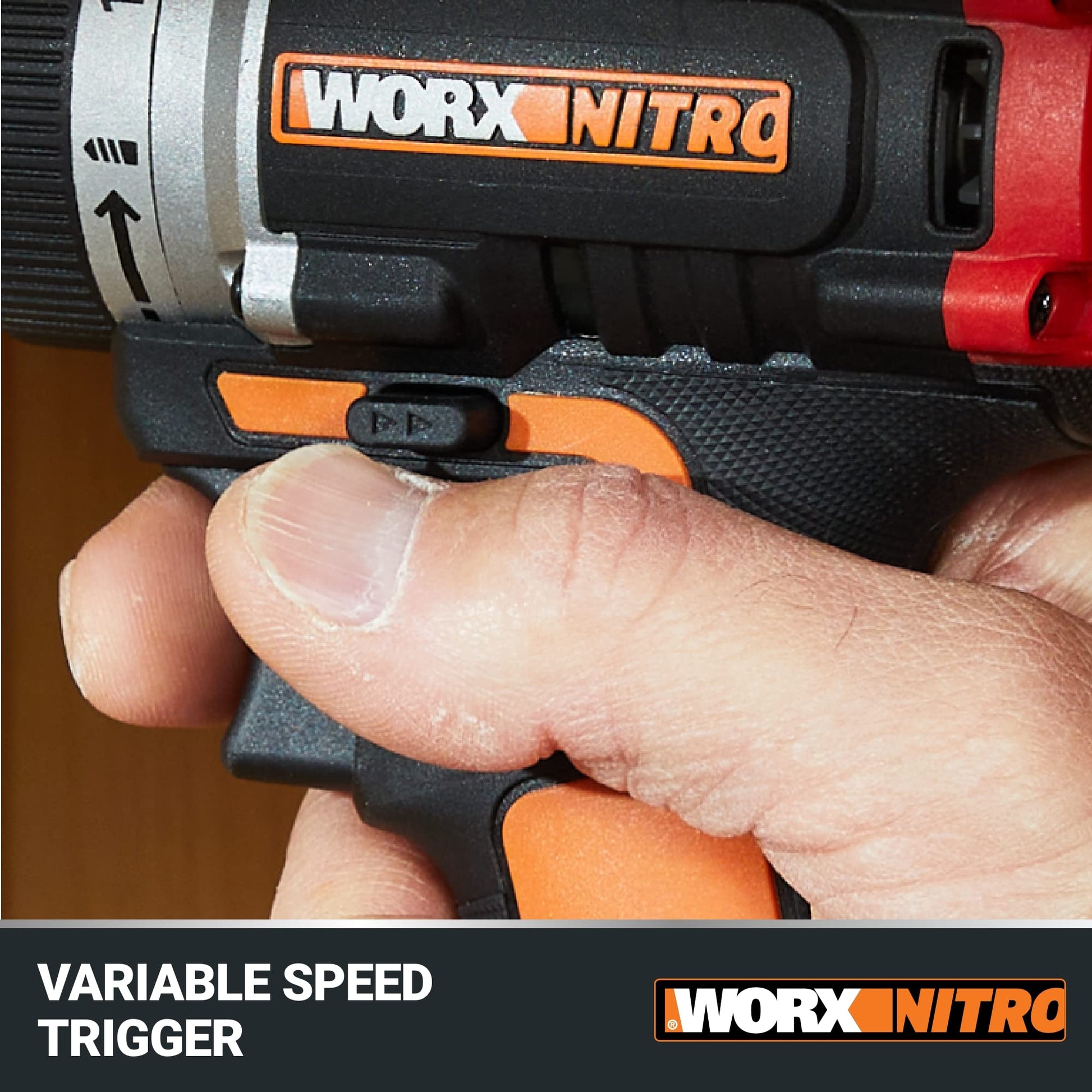 Worx Nitro - Taladro inalámbrico de 20 V de 1/2 pulgadas con motor sin escobillas, juego compacto y ligero de solo 6 pulgadas y 3 libras, solo herramienta WX130L.9 compatible con Power Share