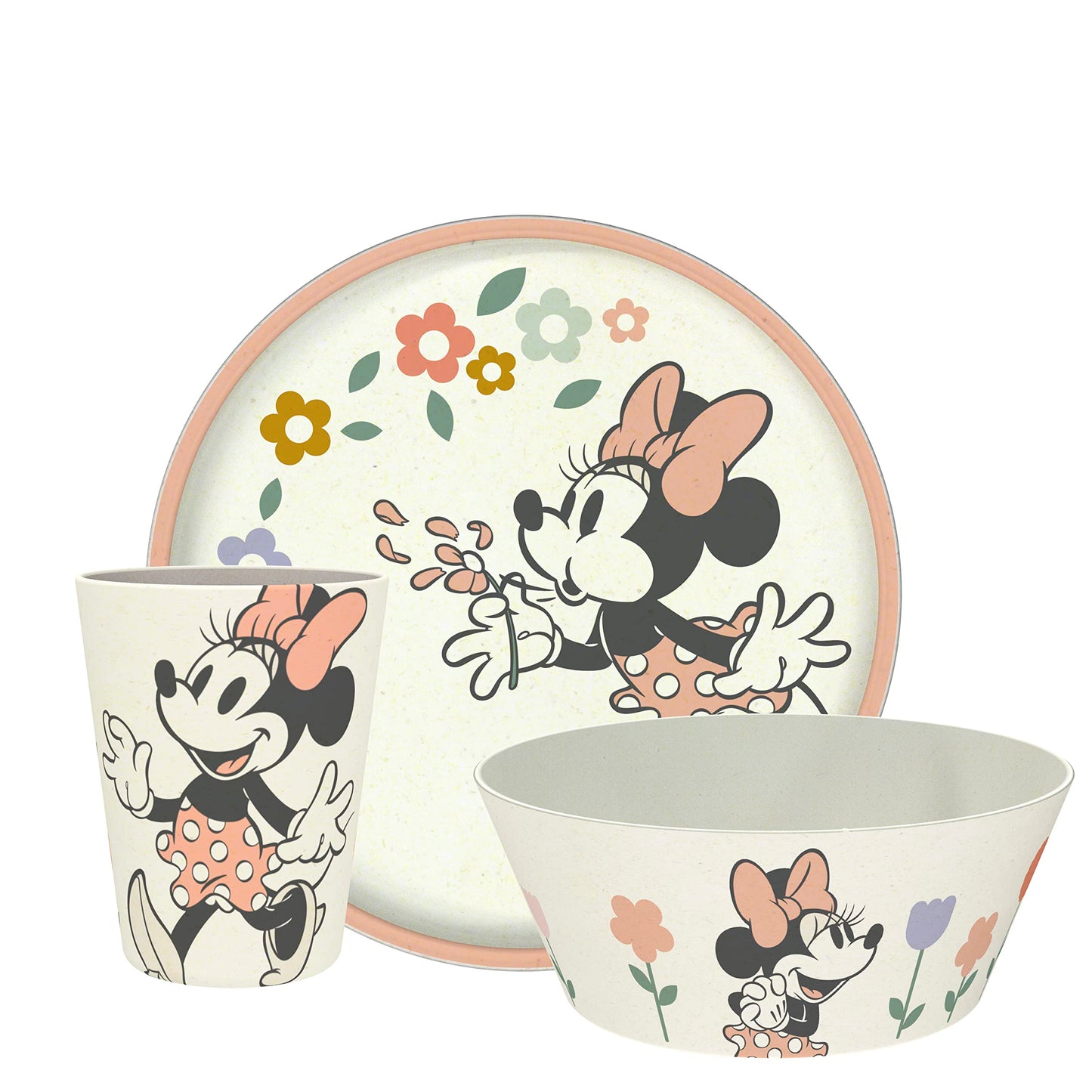 Juego de Vajilla Disney Zak Designs Bambú Sostenible Minnie Mouse para Niños