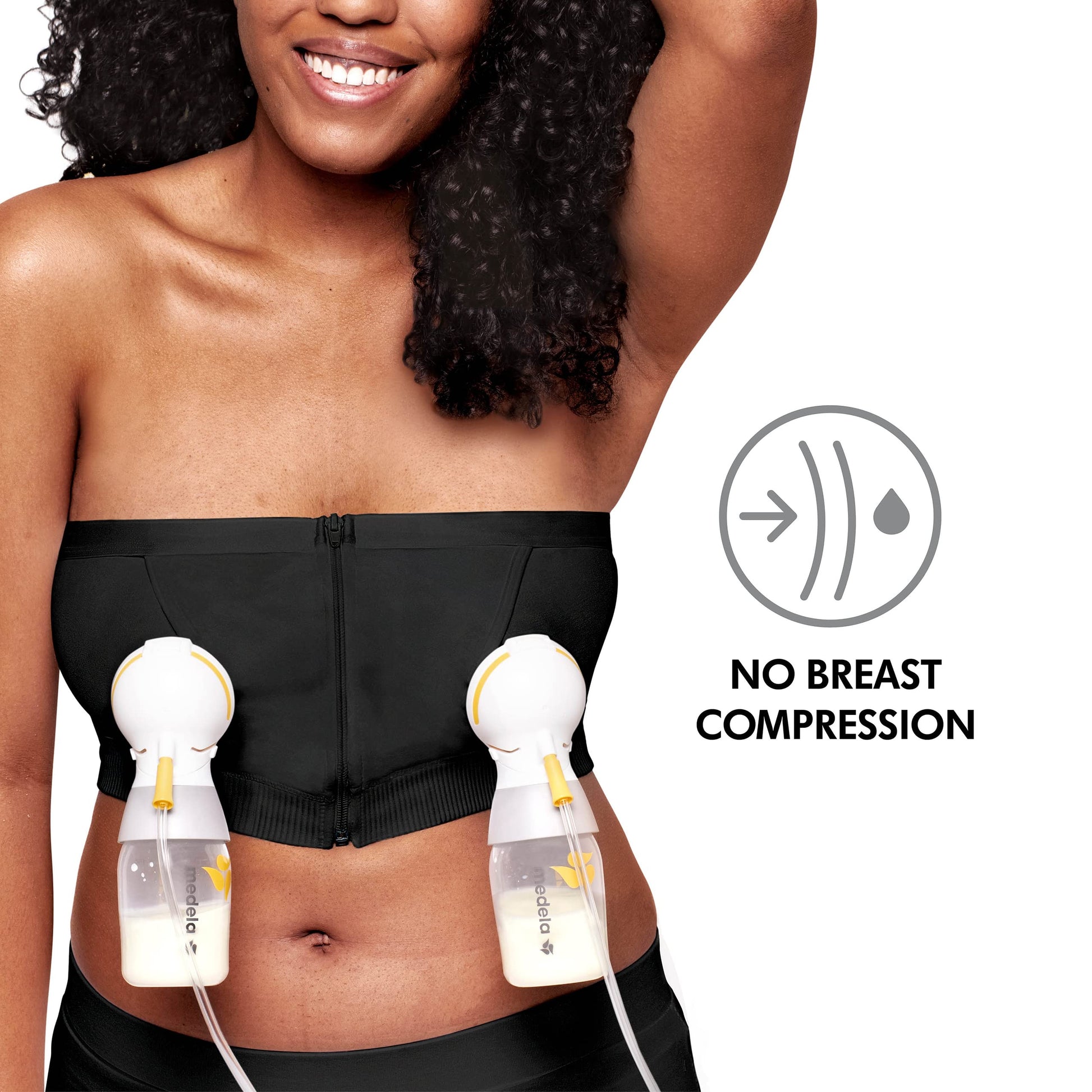 Corpiño de Bombeo Medela Negro XL para Mujer