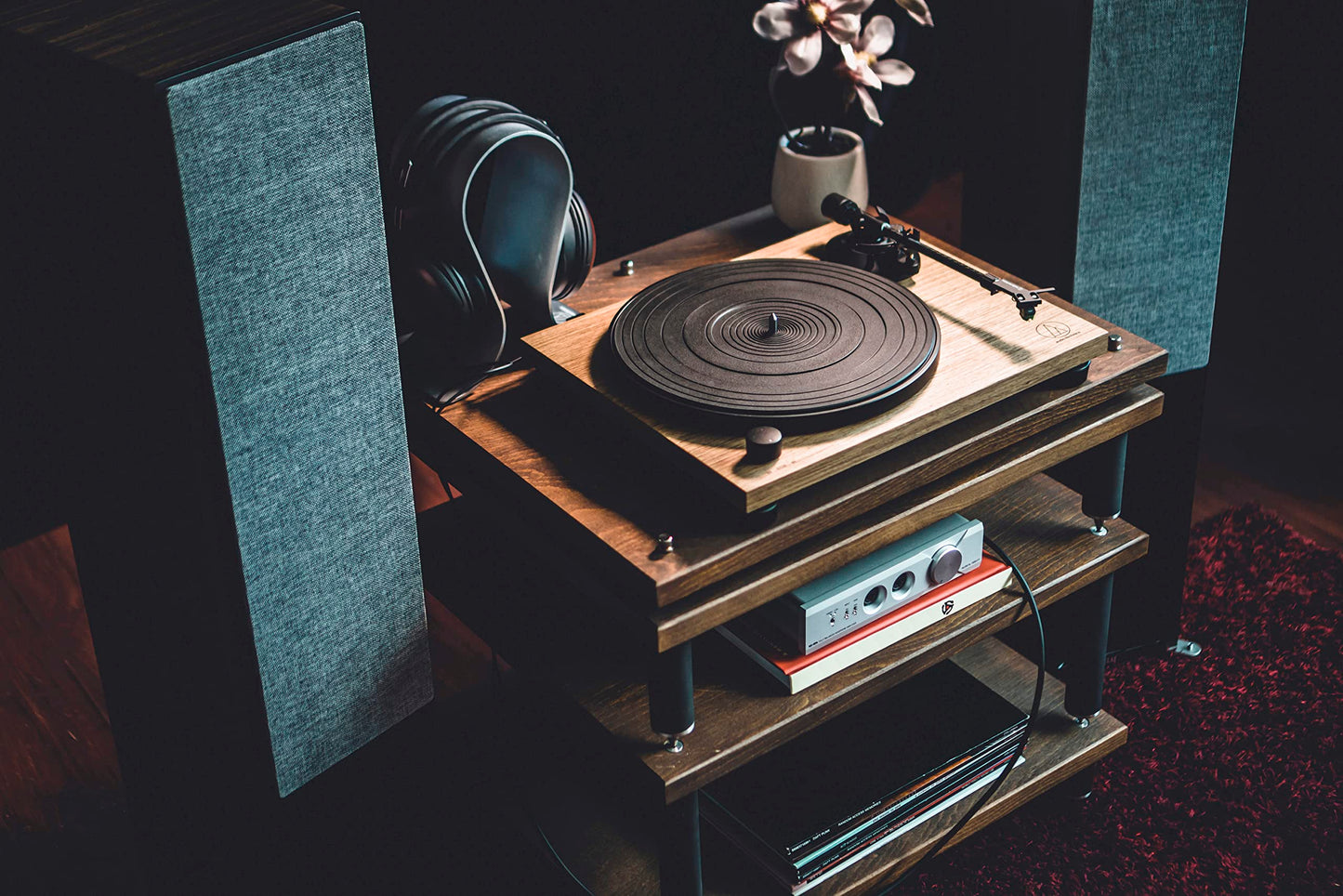 audio technica AT-LPW40WN Fully Manual Belt-Drive Turntable Wood Base 33/45 RPM (Walnut)