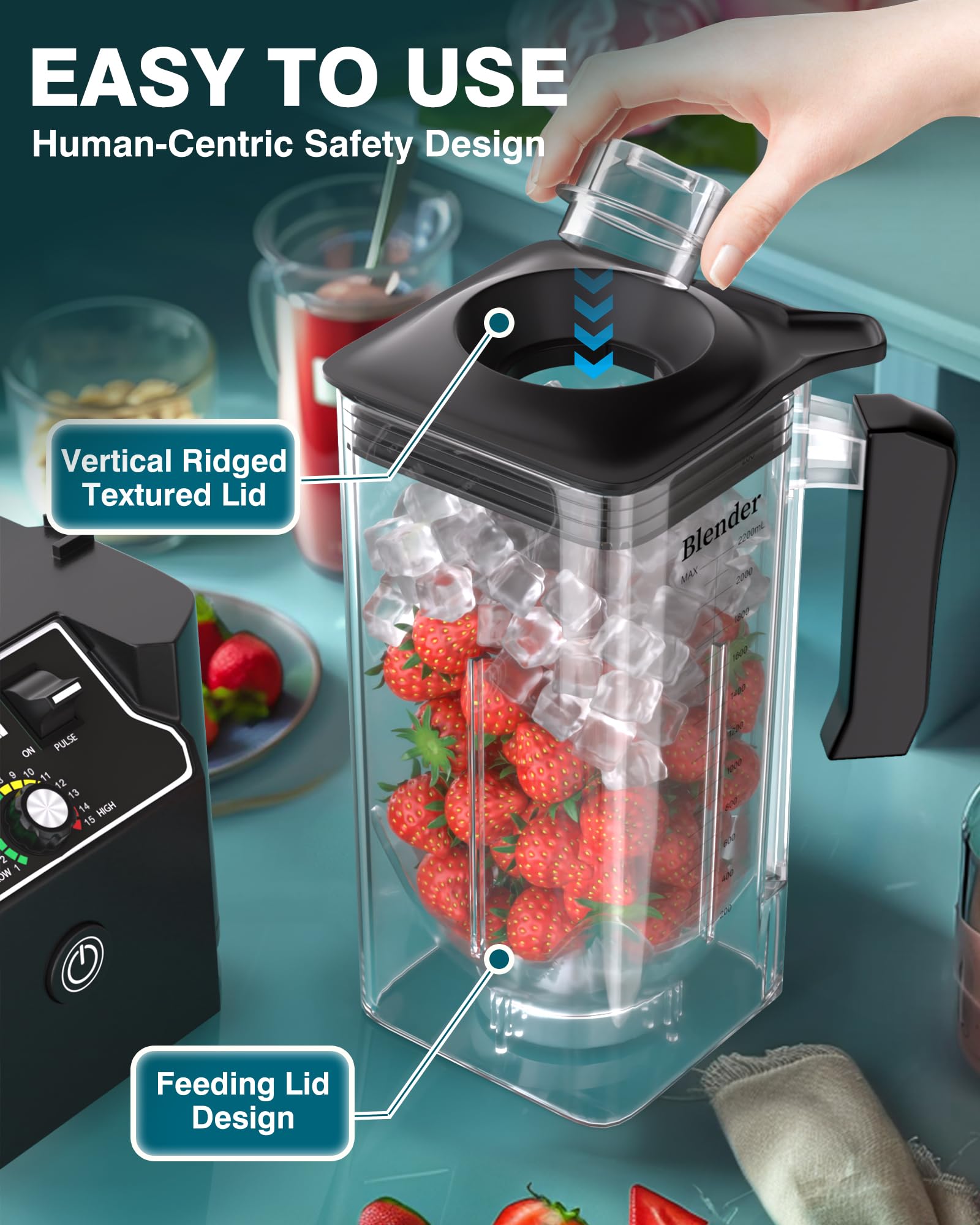 Copa de Licuadora Profesional WantJoin Transparente con Carcasa de Sonido Silenciosa para K90