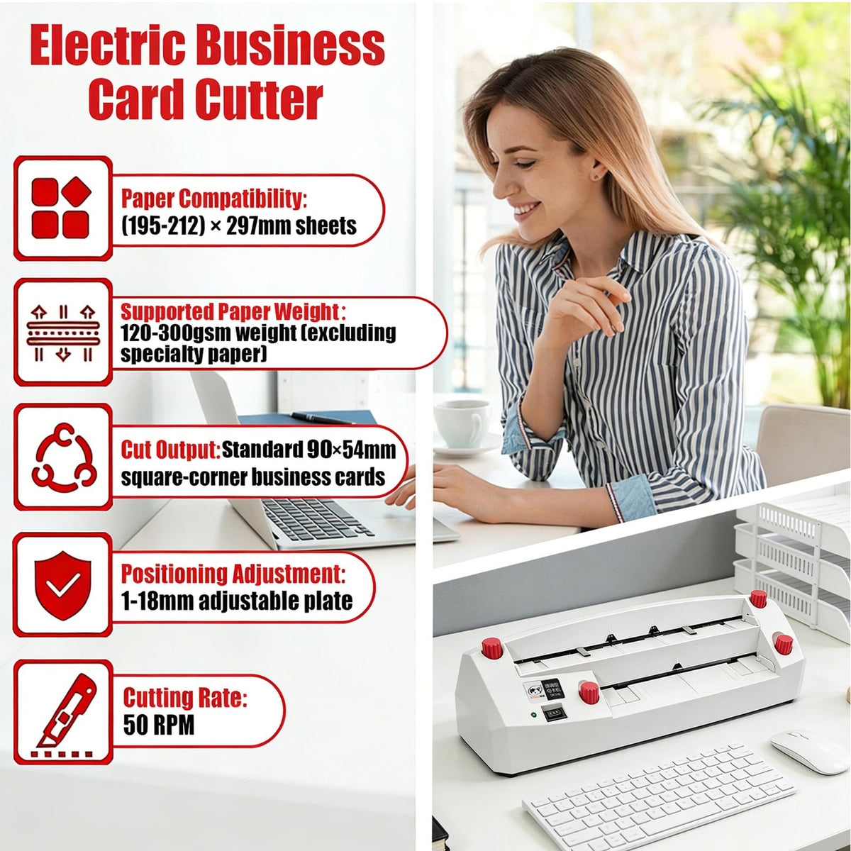 Cortador Eléctrico YLINKZORMA Tarjetas de 3.5 x 2.1 Pulgadas 110 V