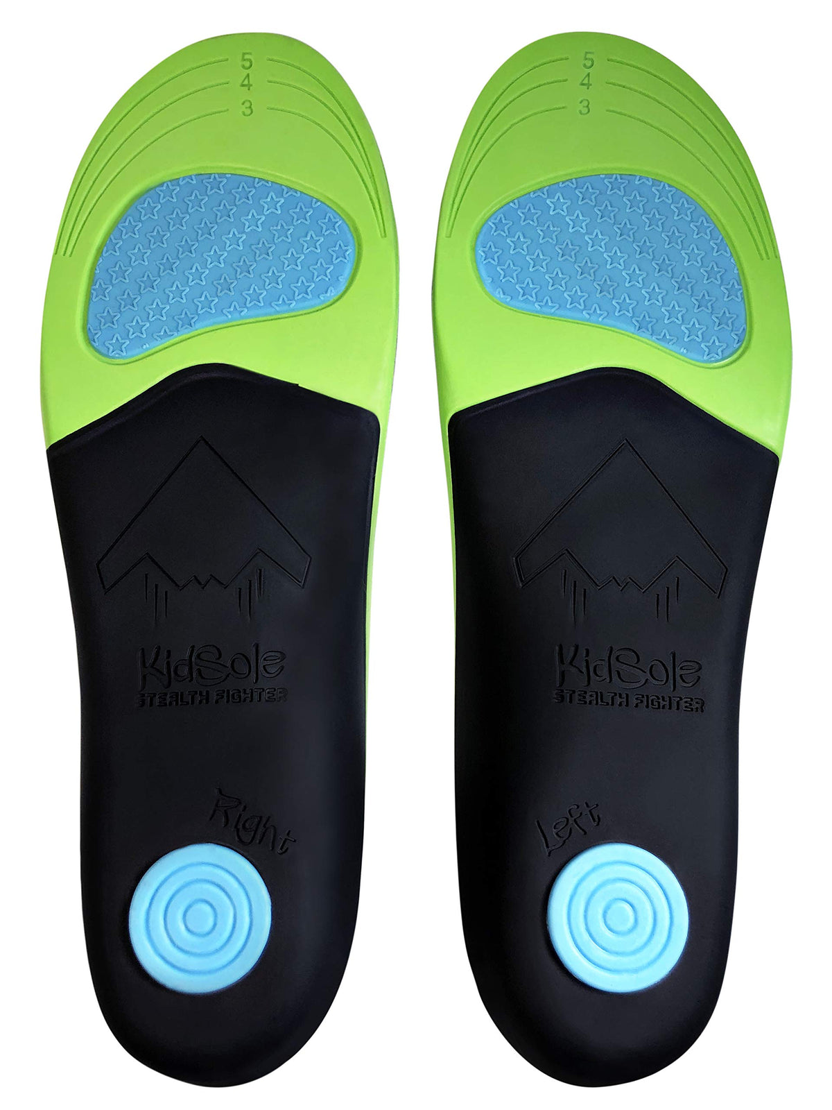 Plantilla de Soporte KidSole Stealth Fighter Negro con Arco Alto y Espuma Viscoelástica para Niños