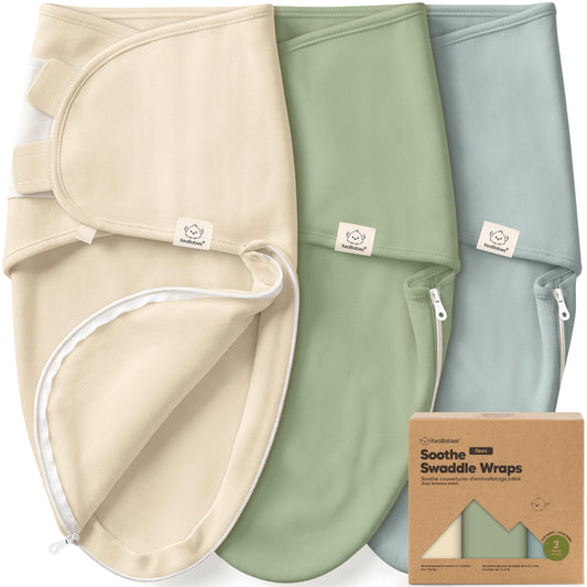 KeaBabies Paquete de 3 paños Soothe Zippy (Slate, OS)