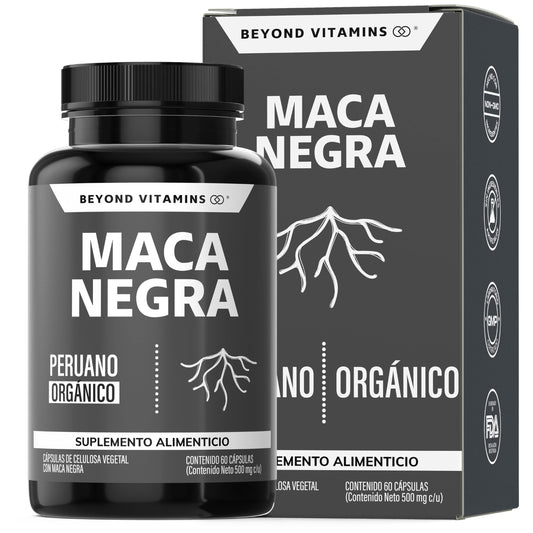 Maca Negra | 1000 mg de Maca Negra Peruana Orgánica por porción | Sin Azúcar - Suplemento Alimenticio Vegano - Ingredientes NON GMO (60 Cápsulas)