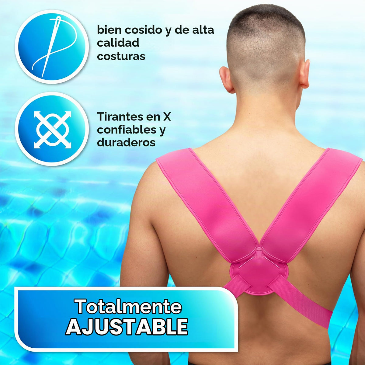 Portabebés para agua de descanso – Eslinga ergonómica de neopreno de alta calidad para diversión en agua y tierra cálida y segura (4-24 meses) – Arnés ajustable para bebés y niños pequeños (Pink)