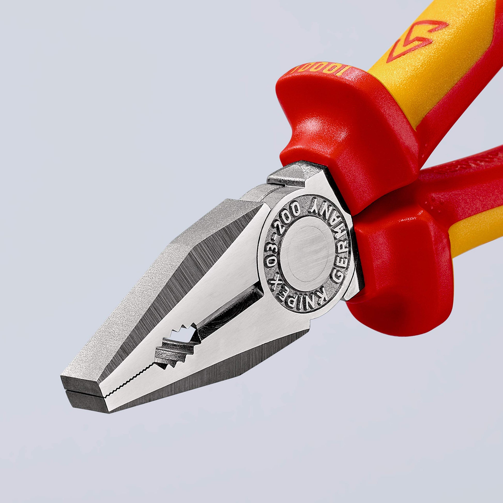 Knipex 03 06 200 SB Alicate Universal Aislados con Fundas en Dos Componentes, Según Norma VDE, Cromado, 200 mm