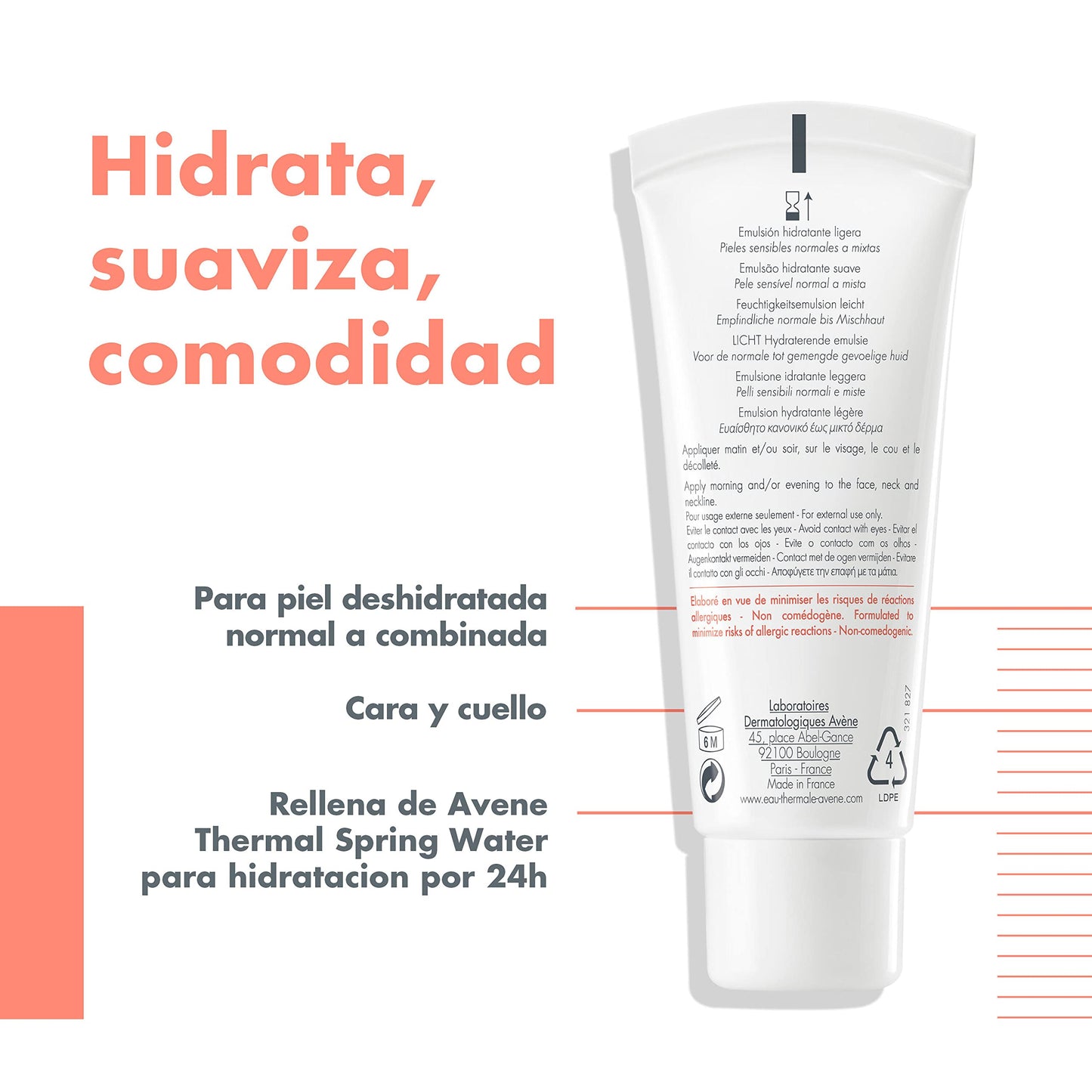 Avène Hydrance Ligera, Crema Hidratante Facial, 40ml