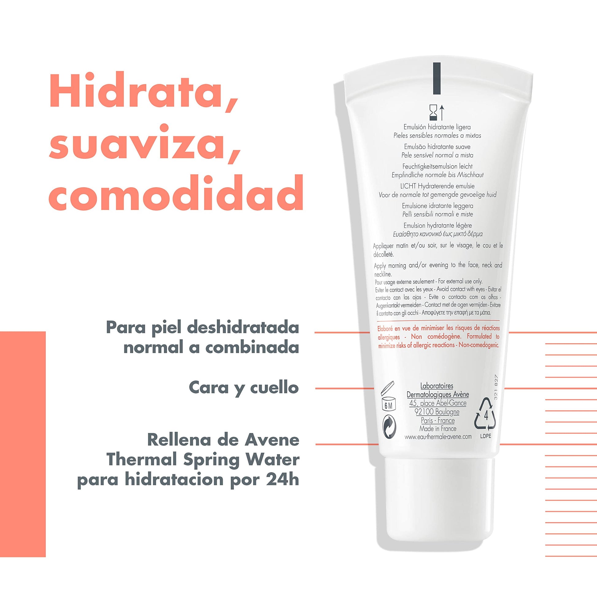 Avène Hydrance Ligera, Crema Hidratante Facial, 40ml
