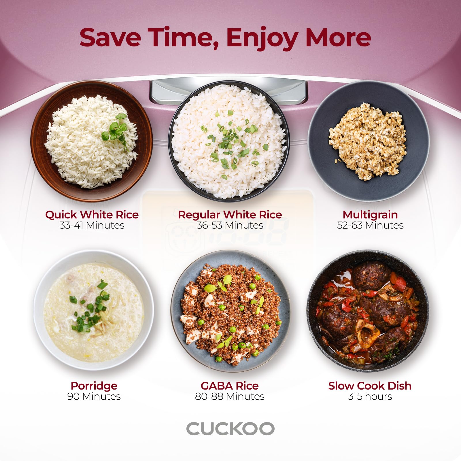 CUCKOO CR-0631F | Arrocera Micom de 6 tazas (sin cocinar) | 8 opciones de menú: arroz blanco, arroz integral y más, olla interior antiadherente, fabricada en Corea | Blanco/Rosa