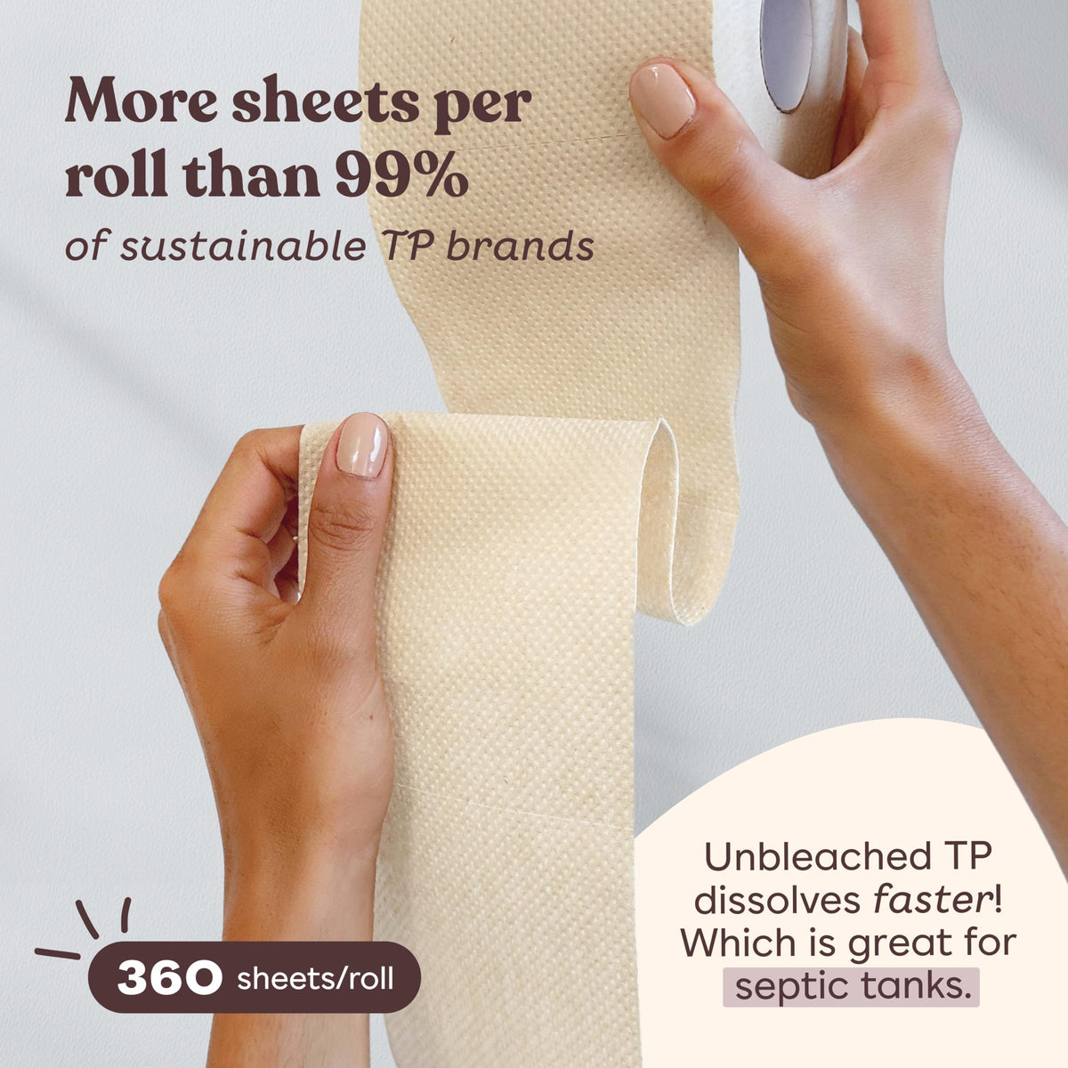 Papel Higiénico Betterway Bambú sin Blanquear Ecológico de 3 Capas 36 Rollos de Larga Duración