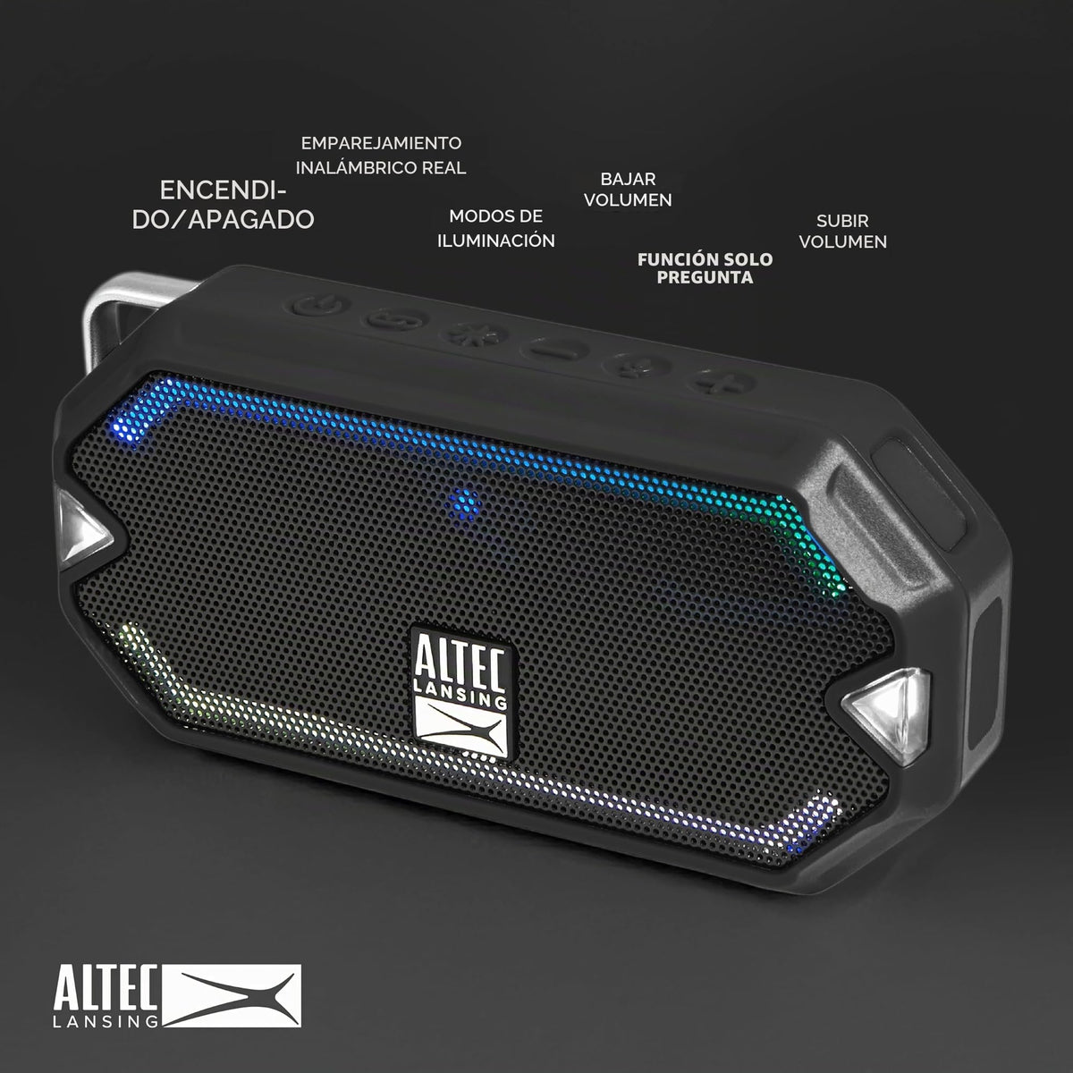 Altavoz Inalámbrico Altec Lansing Negro Recargable e Impermeable IP67 Compacto