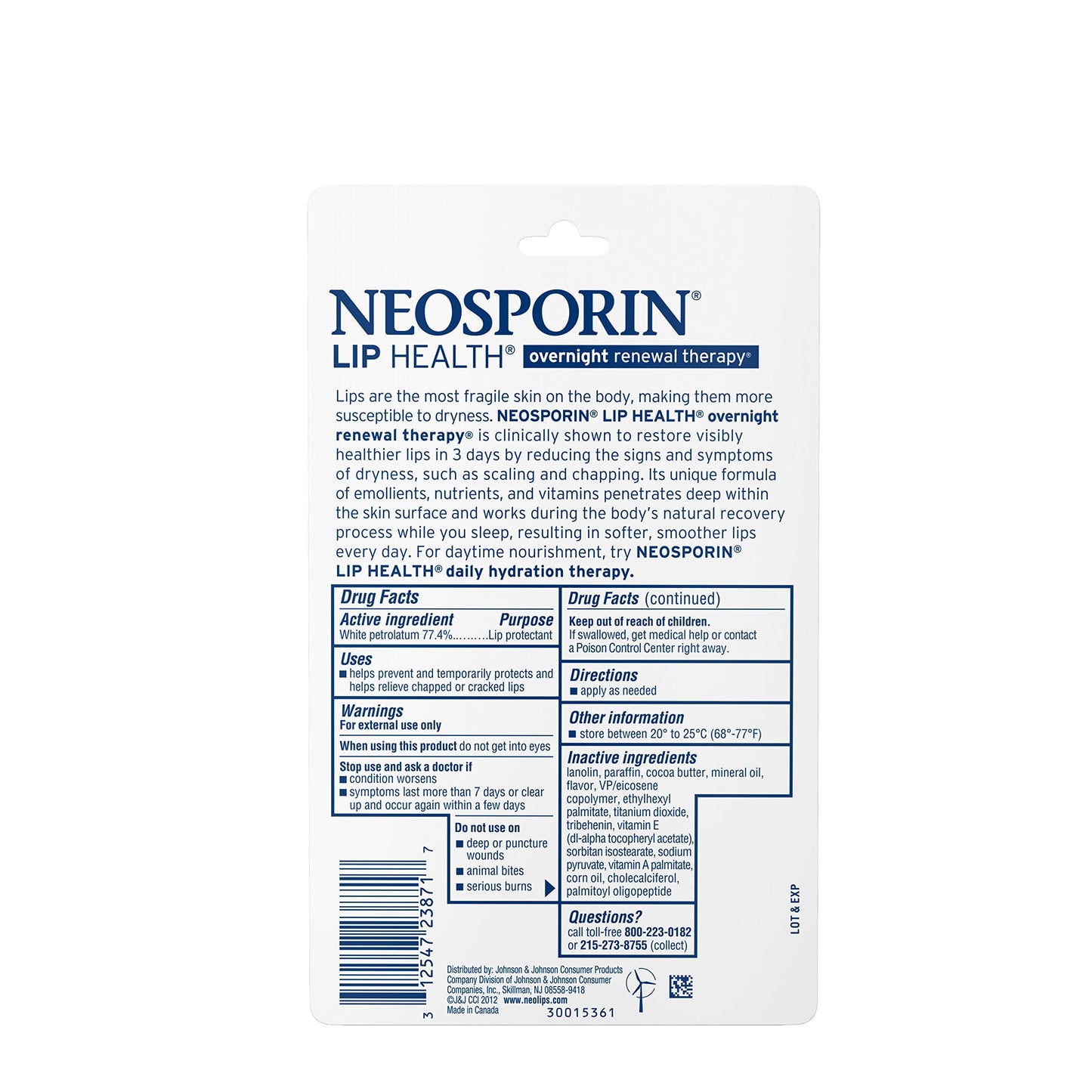 Terapia Renovadora Nocturna de Neosporin para Labios