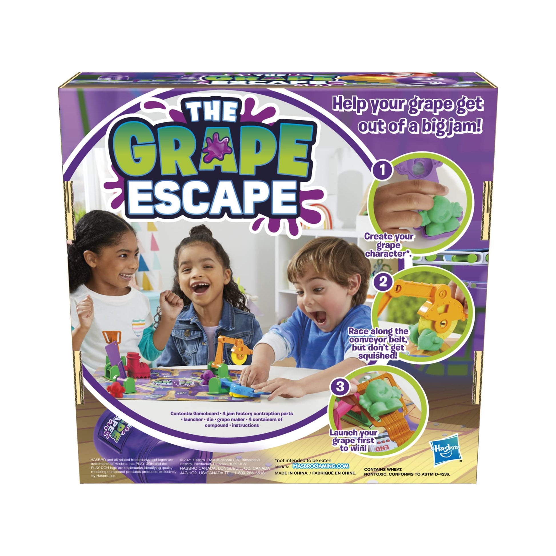 Hasbro Gaming Grape Escape - Juego de Mesa para niños a Partir de 5 años, Divertido Juego Familiar con Compuesto de Modelado
