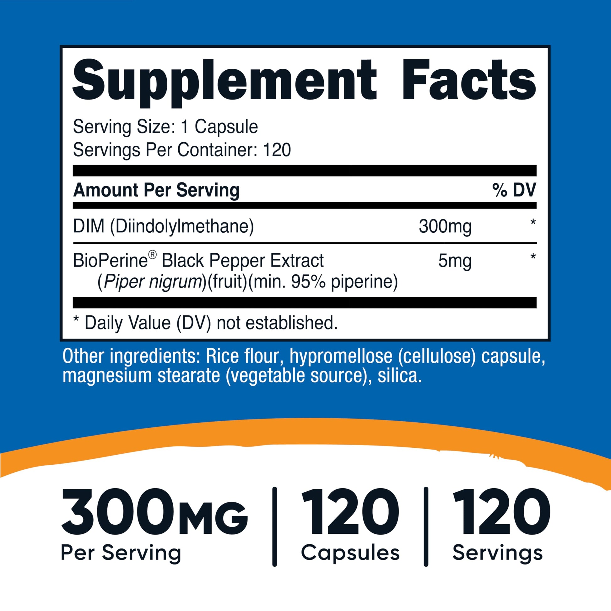 Suplemento Nutricost DIM Diindolilmetano con BioPerine 300mg Vegano