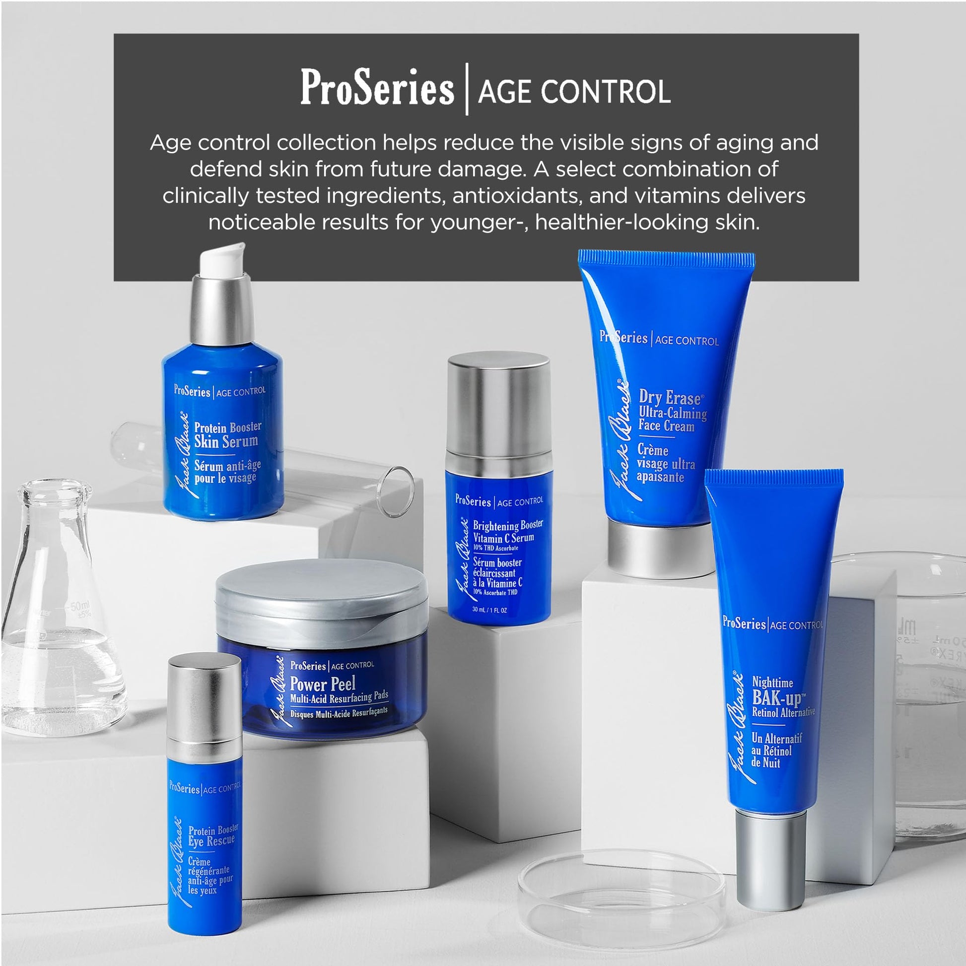 JACK BLACK - Suero para piel con potenciador de proteínas - ProSeries Men's Age Specialist Product, Peptides, Antioxidantes y Orgánico Omega-3, reduce los signos visibles de envejecimiento, mejora el tono de la piel, 2 oz