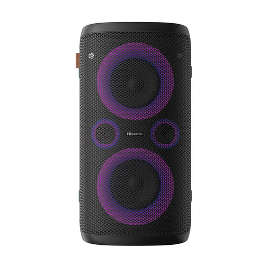 Hisense Party Rocker One,Ultimate - Altavoz inalámbrico para Fiesta Exterior e Interior con subwoofer, 2.0 CH, 300 W, IPX4 Impermeable, batería de Larga duración, Bluetooth5.0, Modo DJ y Karaoke