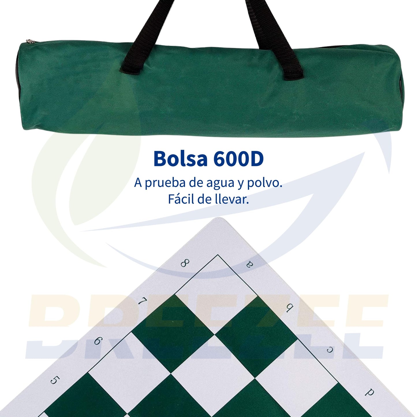BREEZEE Ajedrez Profesional Portátil Incluye Damas Chinas Bolsa De Viaje, Tamaño Torneo Tablero 51 x 51 cm, Juego de Mesa y Estrategia para Adultos, Niños y Principiantes Juegos de Mesa