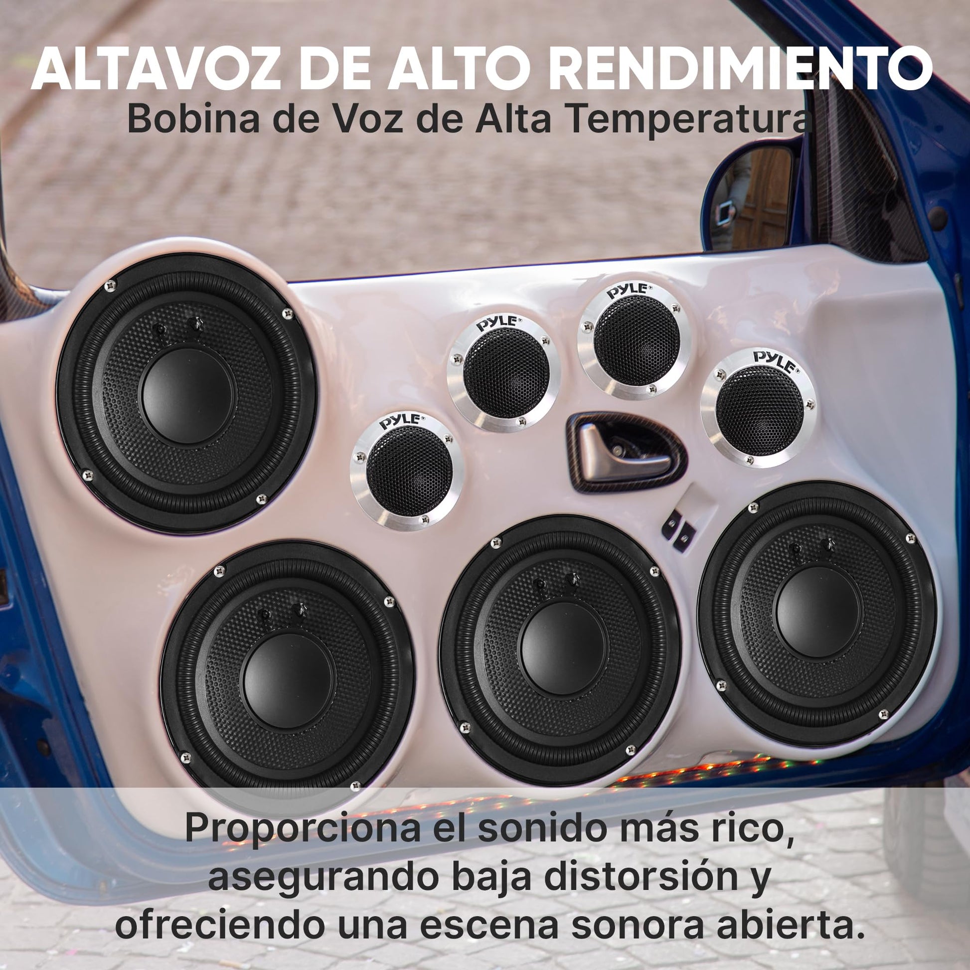 Bocinas de Coche Pyle 6.5 Pulgadas con Tweeters de Aluminio y Redes de Cruce