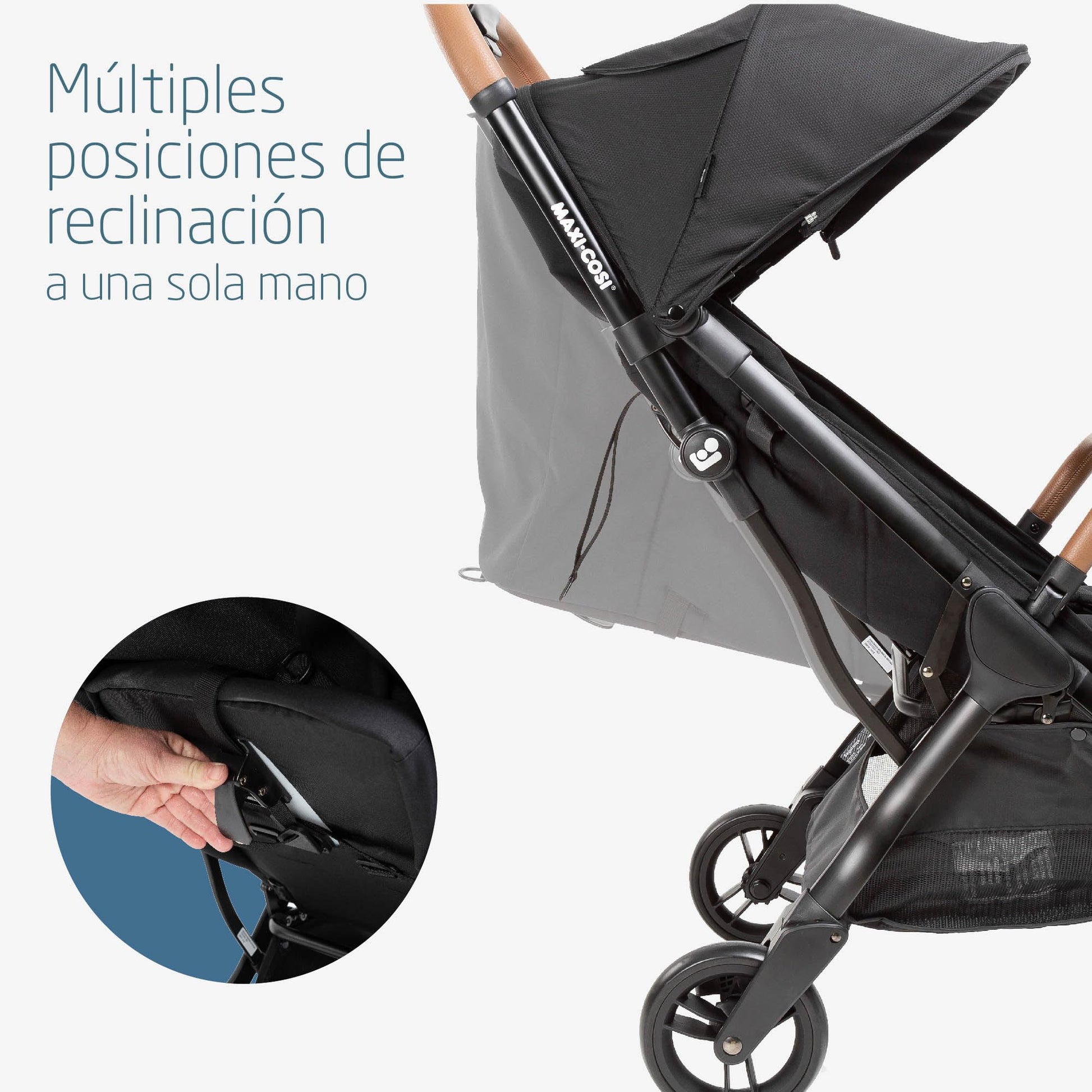 Carriola Maxi Cosi Eva2 Compacta Ligera para Viajes Arnes de Seguridad para Bebé