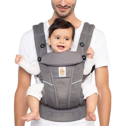 Portabebés Ergobaby Gris Grafito Malla Transpirable Soporte Lumbar Mejorado Omni Breeze