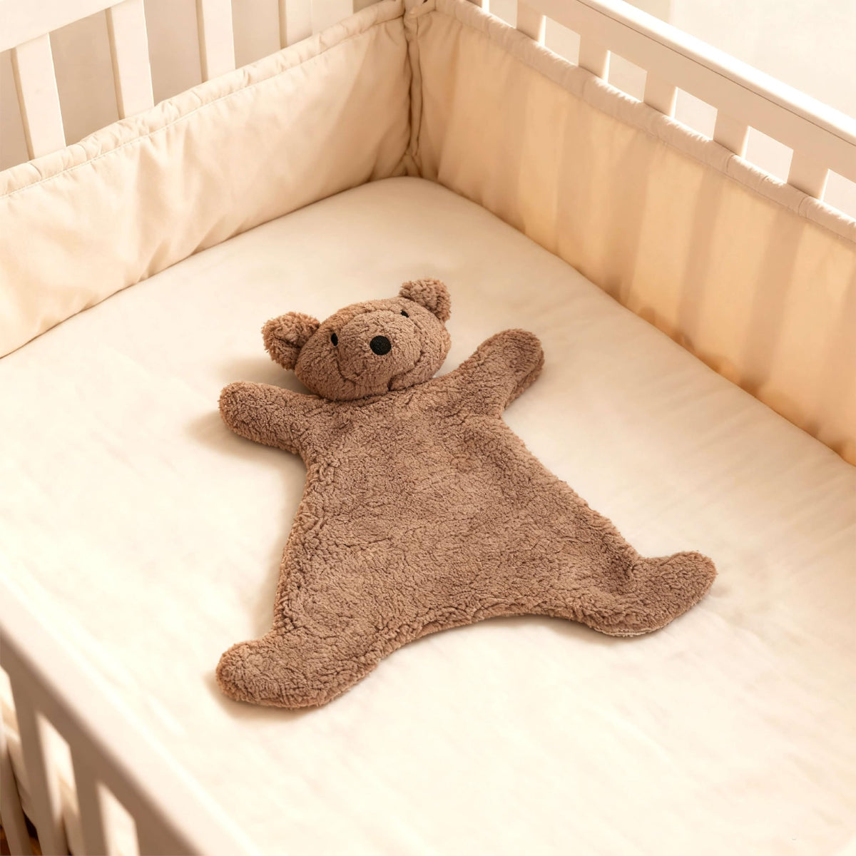 Seicasaya - Manta de seguridad para bebé, suave oso de peluche para recién nacidos de 0 a 12 meses, manta de peluche para niños y niñas, 11.8 x 11.4 pulgadas (oso de peluche café)