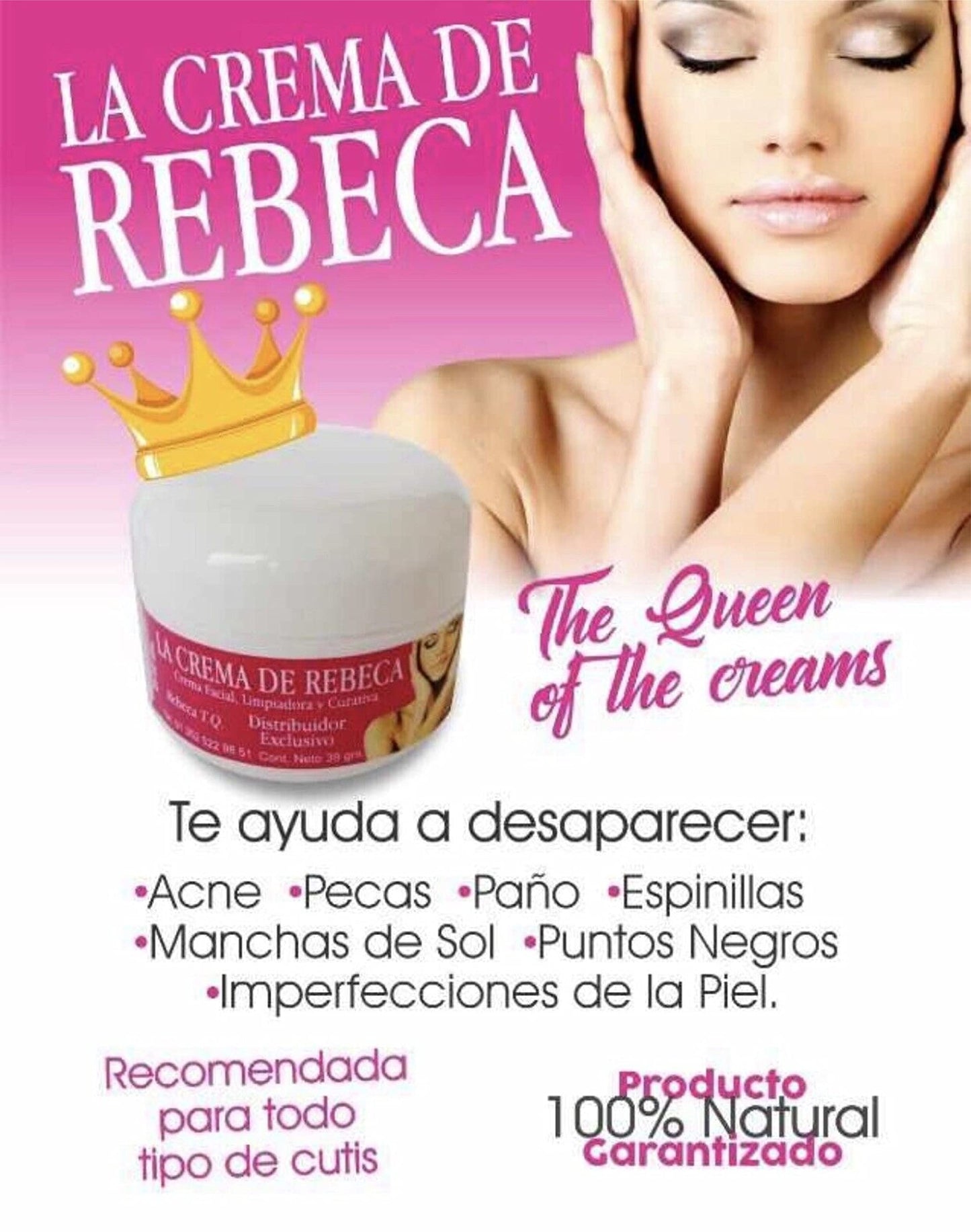 Crema De Rebeca Para Manchas De Sol Y Espinillas