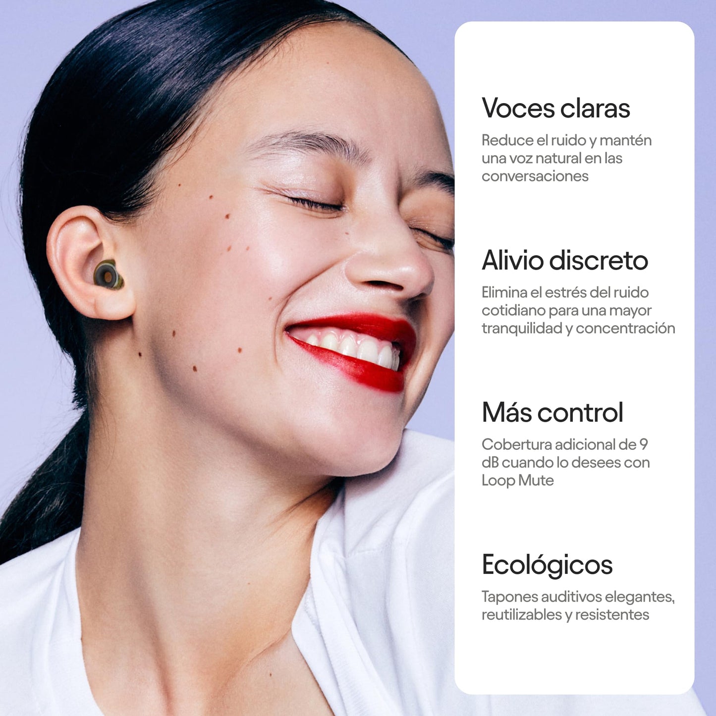 Loop Engage 2 Plus Tapones auditivos – Reducción del ruido cotidiano con voces claras para reuniones sociales, trabajo, conversaciones y para la sensibilidad al ruido – SNR16 dB + accesorio Mute