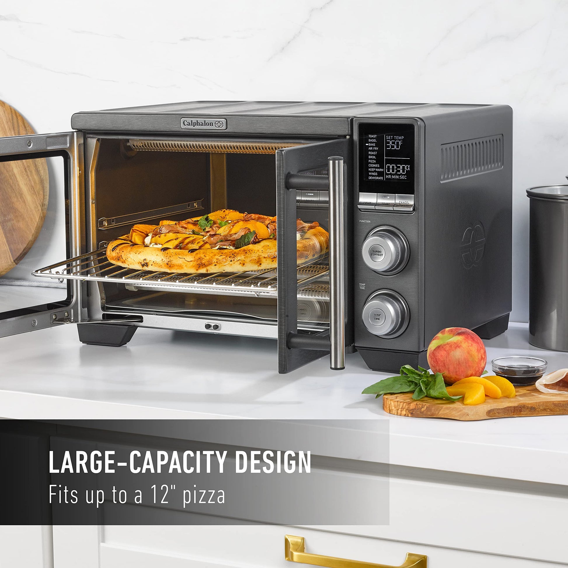 Calphalon® Horno freidora de aire para puerta francesa, horno tostador de convección 11 en 1