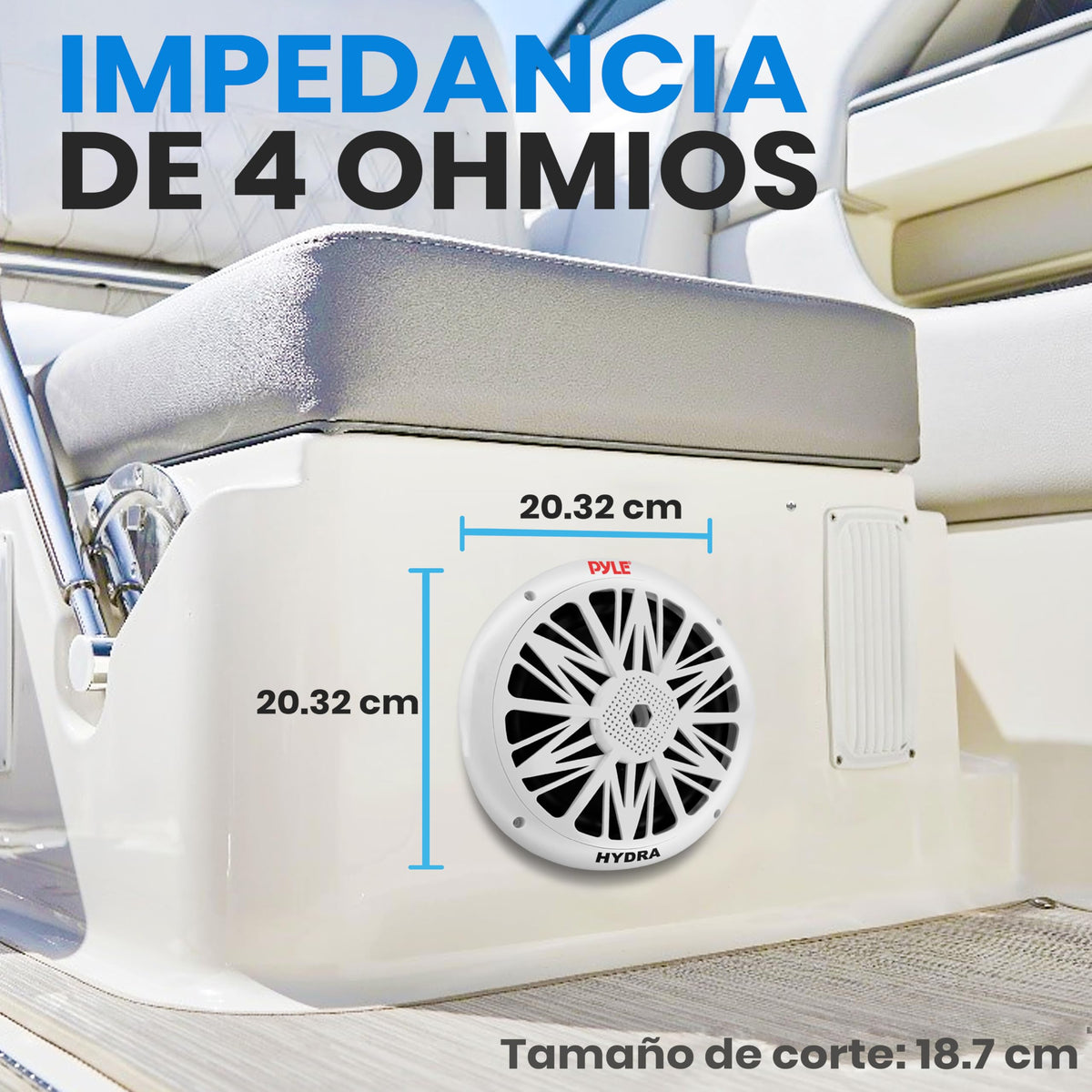 Altavoces Marinos Pyle Blancos Dobles Resistentes 300W