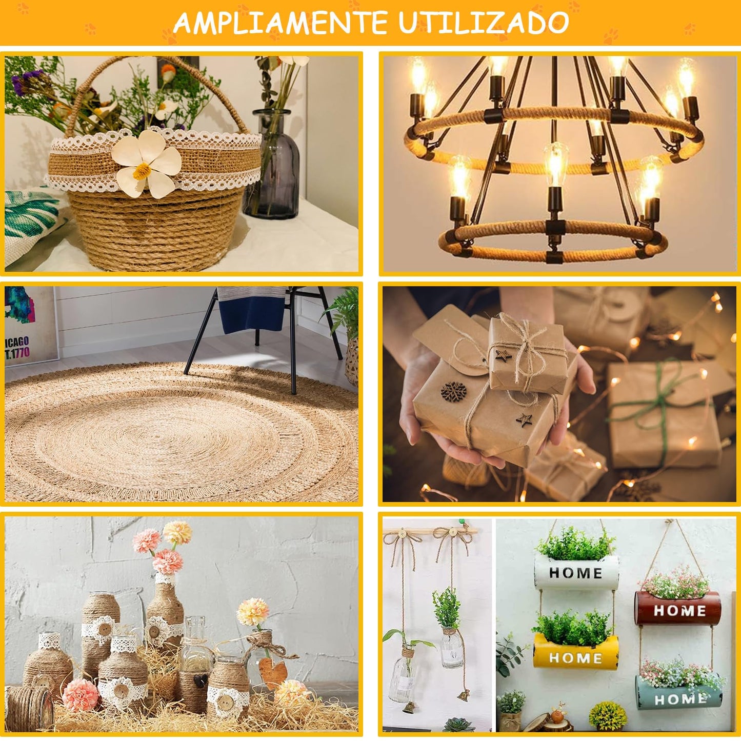 Cuerda Trenzada YRGFCCC Yute Resistente para Manualidades y Jardinería