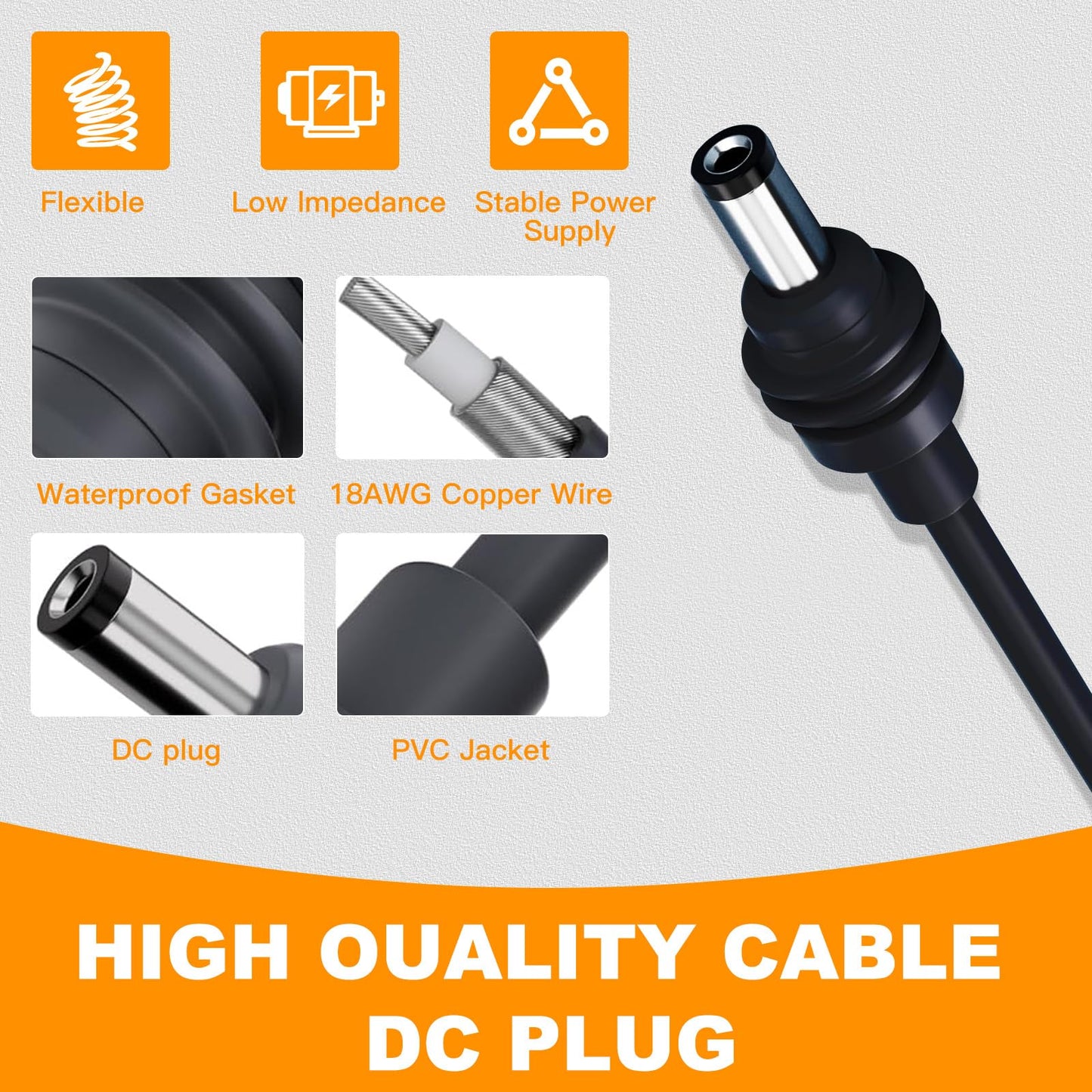 Cable de alimentación y adaptador de batería, compatible con/reemplazo para baterías Ryo.bi, diseño Plug-and-Play de 3.2 pies, cable de alimentación CC para Starlink Mini, accesorios Starlink Mini de