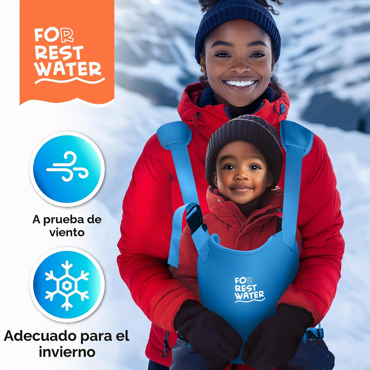 Portabebés para agua de descanso – Eslinga ergonómica de neopreno de alta calidad para diversión en agua y tierra cálida y segura (4-24 meses) – Arnés ajustable para bebés y niños pequeños (Blue)