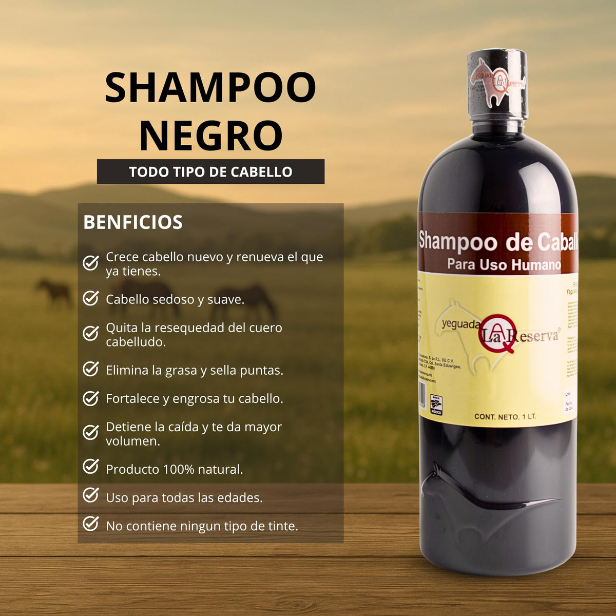 Shampoo Yeguada la Reserva producto original/El shampoo de caballo de uso humano anticaida y crecimiento del cabello