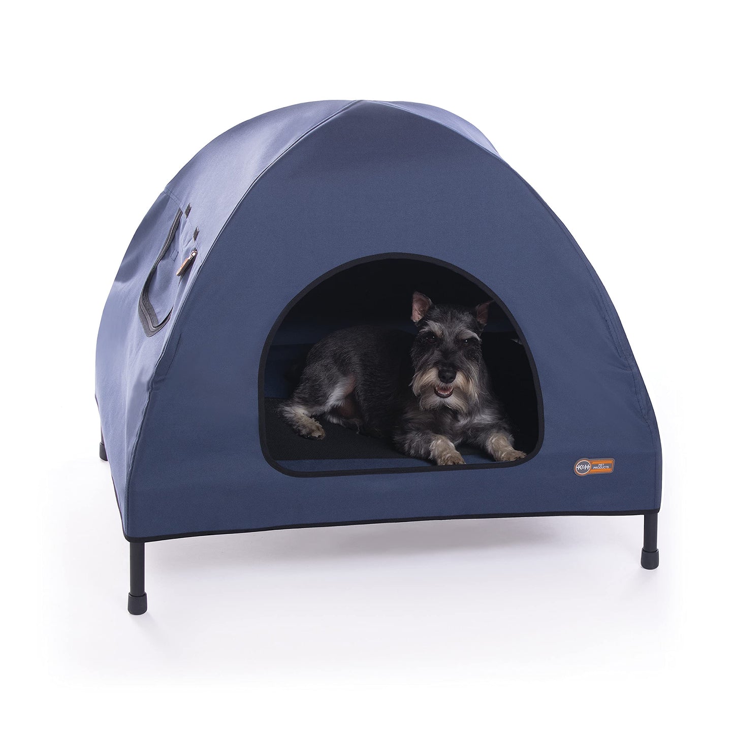 Casa para Mascotas K&H Pet Products Azul Marino con Cama Elevada Medium para Interiores y Exteriores