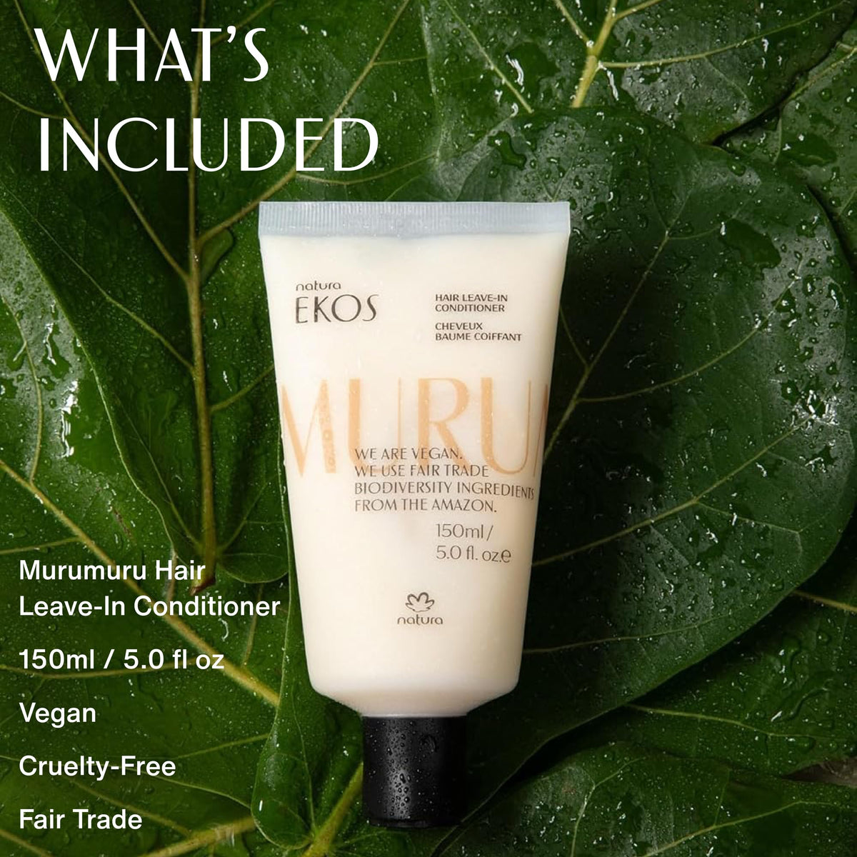 Natura Ekos Murumuru Hair Leave-In Conditioner | Crema para Peinar Reconstrucción de la Fibra Capilar | Creme para Pentear Reconstrução do Fio | 150 ml