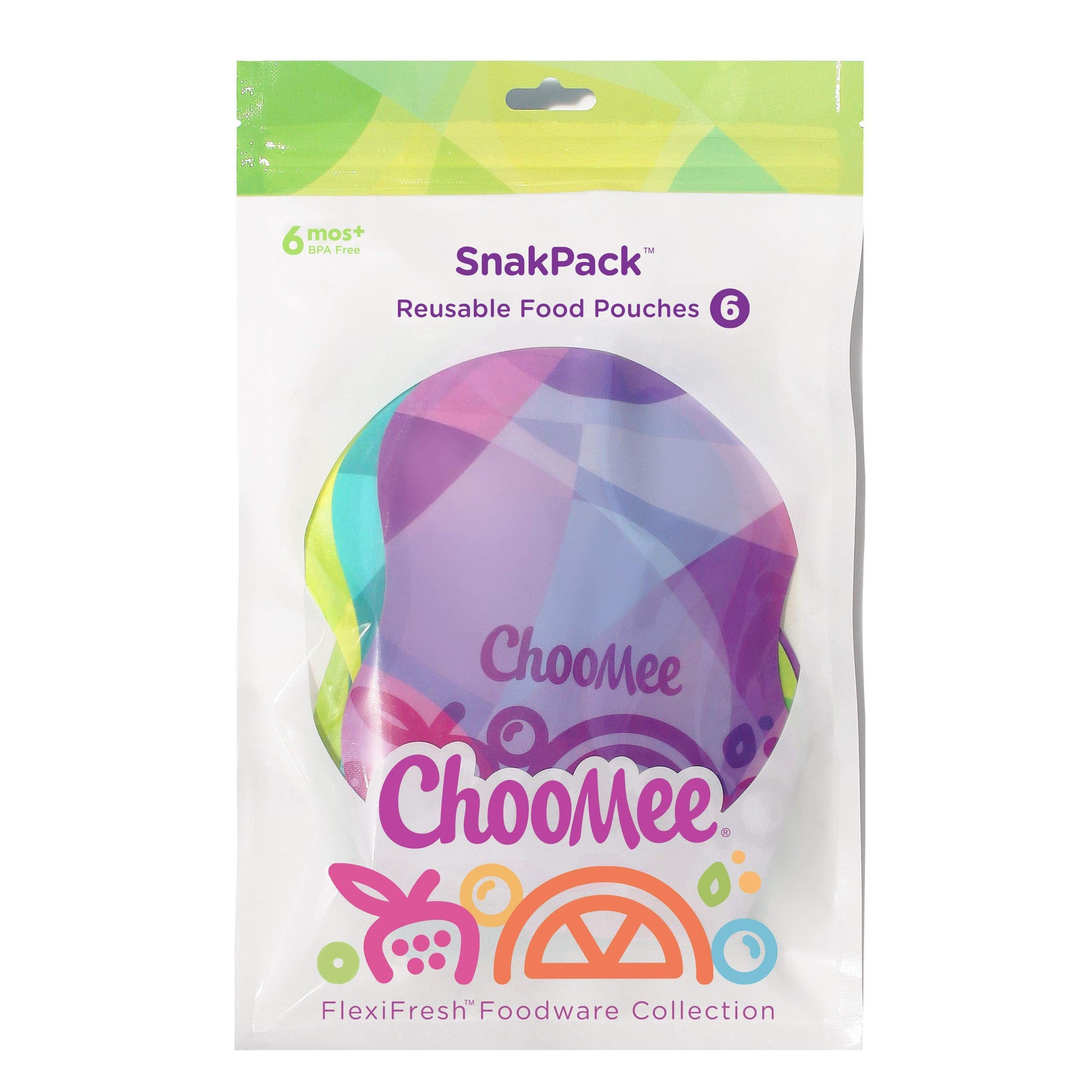 ChooMee Smoothie Project por Weelicious + SnakPack Bolsas reutilizables para alimentos - ¡Nuevo! TropiColor Design, ideal para purés, mezclas de batidos y alimentos para bebés