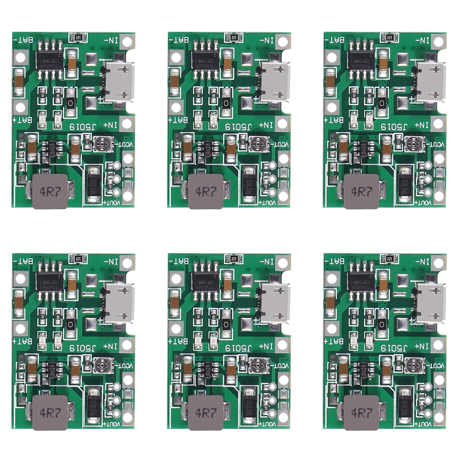Módulo cargador de batería USB TP4056 de 3,7 V, 4,2 V a 9 V, 5 V, 2 A, módulo intensificador integrado, módulo cargador de batería de iones de litio 18650