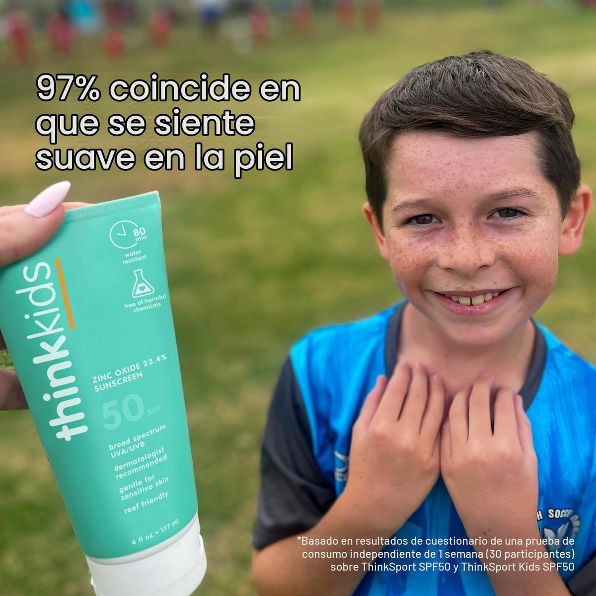 Crema Protectora Solar SPF 50+ Thinksport Segura para Niños 6 Onzas