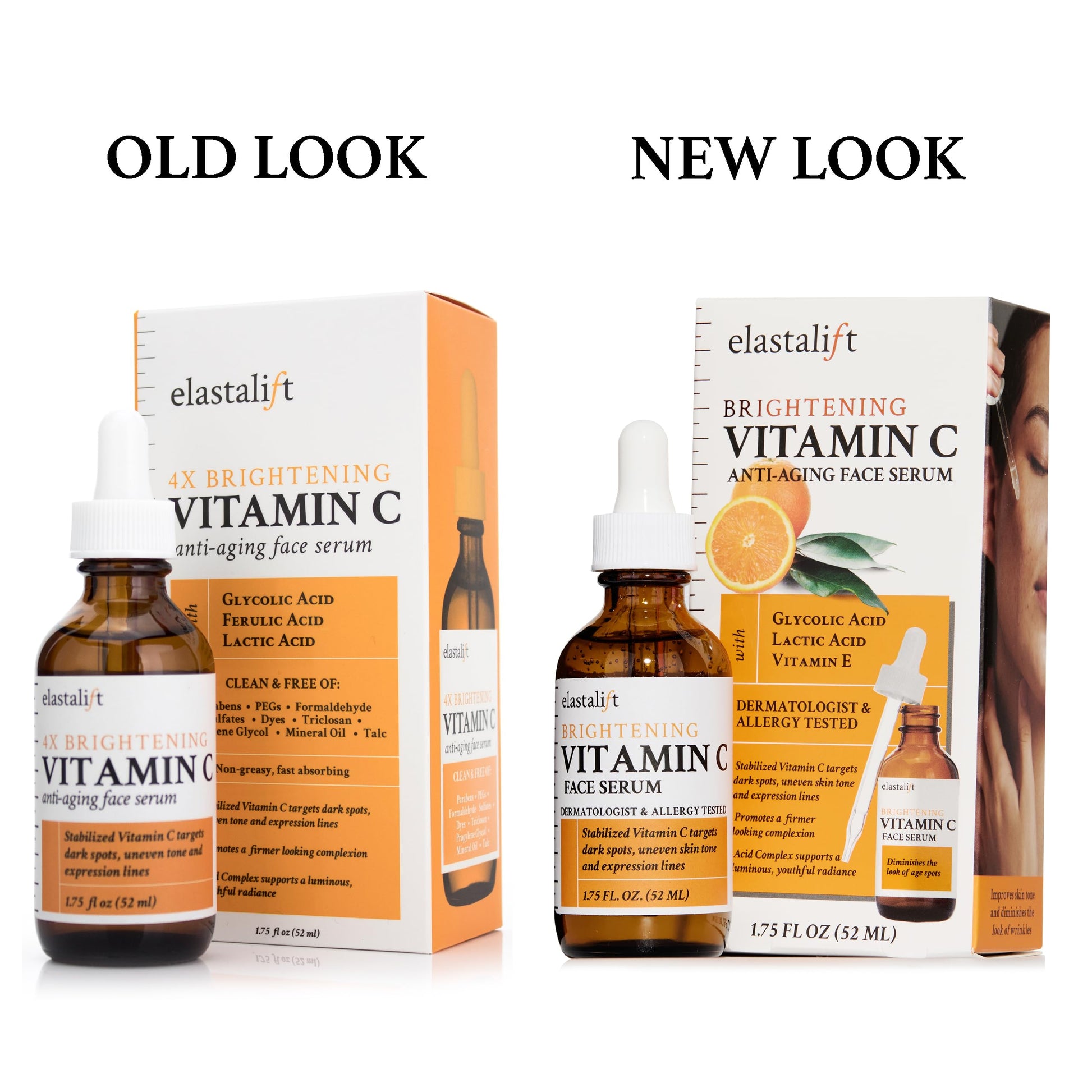 Bonus size 1.75 fl oz Elastalift Vitamin C Serum for Age Spots, Wrinkles, Expression Lines. Anti-Aging Serum w/Vitamin C & Hyaluronic Acid brightens skin & helps promote a healthier skin complexion