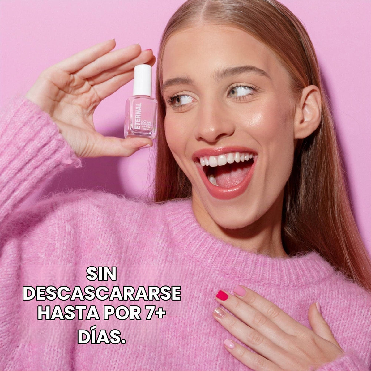 Eternal Colección – Juego de 5 piezas: Larga duración, secado rápido, esmalte de uñas de brillo espejo – endurecedor, acabado brillante y brillante – 0,46 onzas fluidas cada uno (PINKY PROMISE)