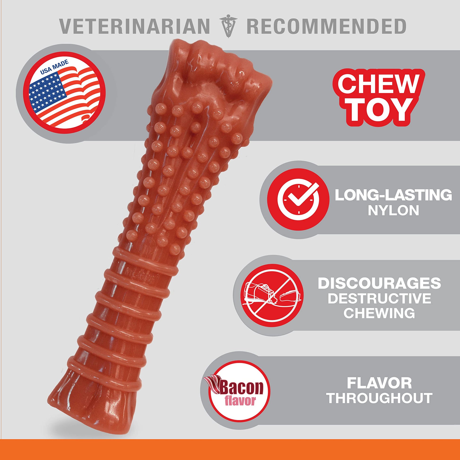 Masticador de Perro Nylabone Marrón con Textura Extragrande