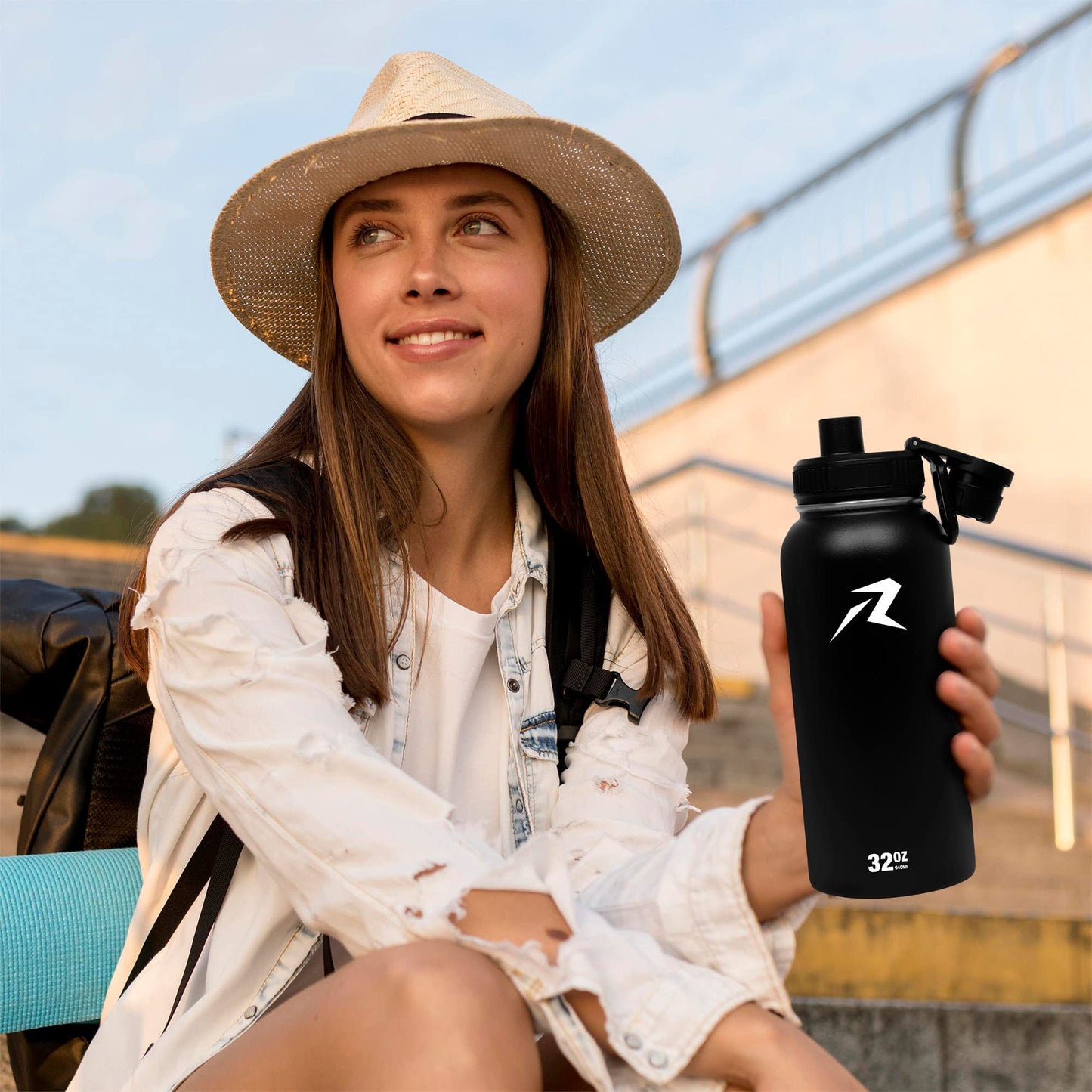 Termo Acero Inoxidable Redlemon Negro Doble Aislamiento Térmico Ecológico y Resistente