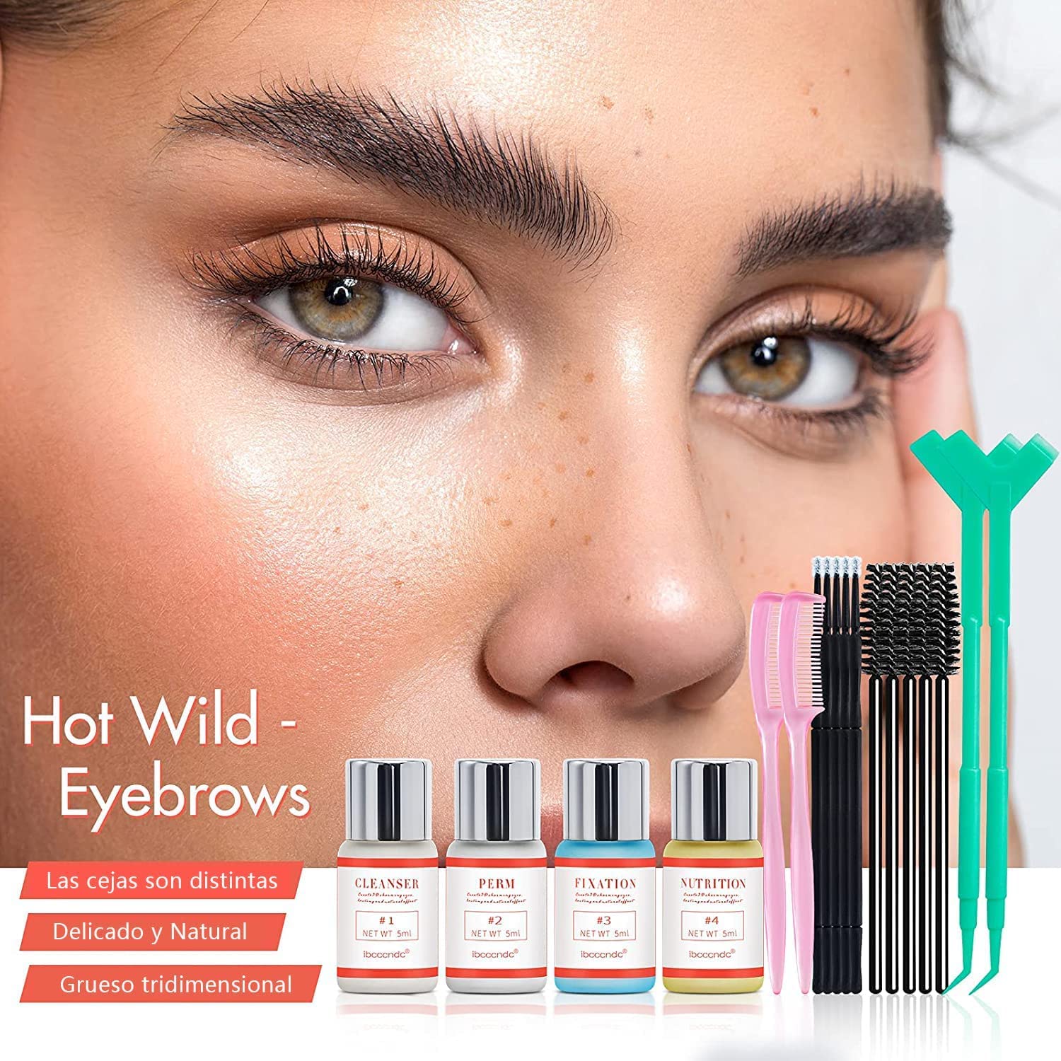 Kit de Laminación de Cejas, Kit de Permanente de Cejas, Kit de Elevación de Cejas, Brow Lift Kit Permanente Profesional para Cejas Semipermanente de Bricolaje para Uso Doméstico de Salón (A)