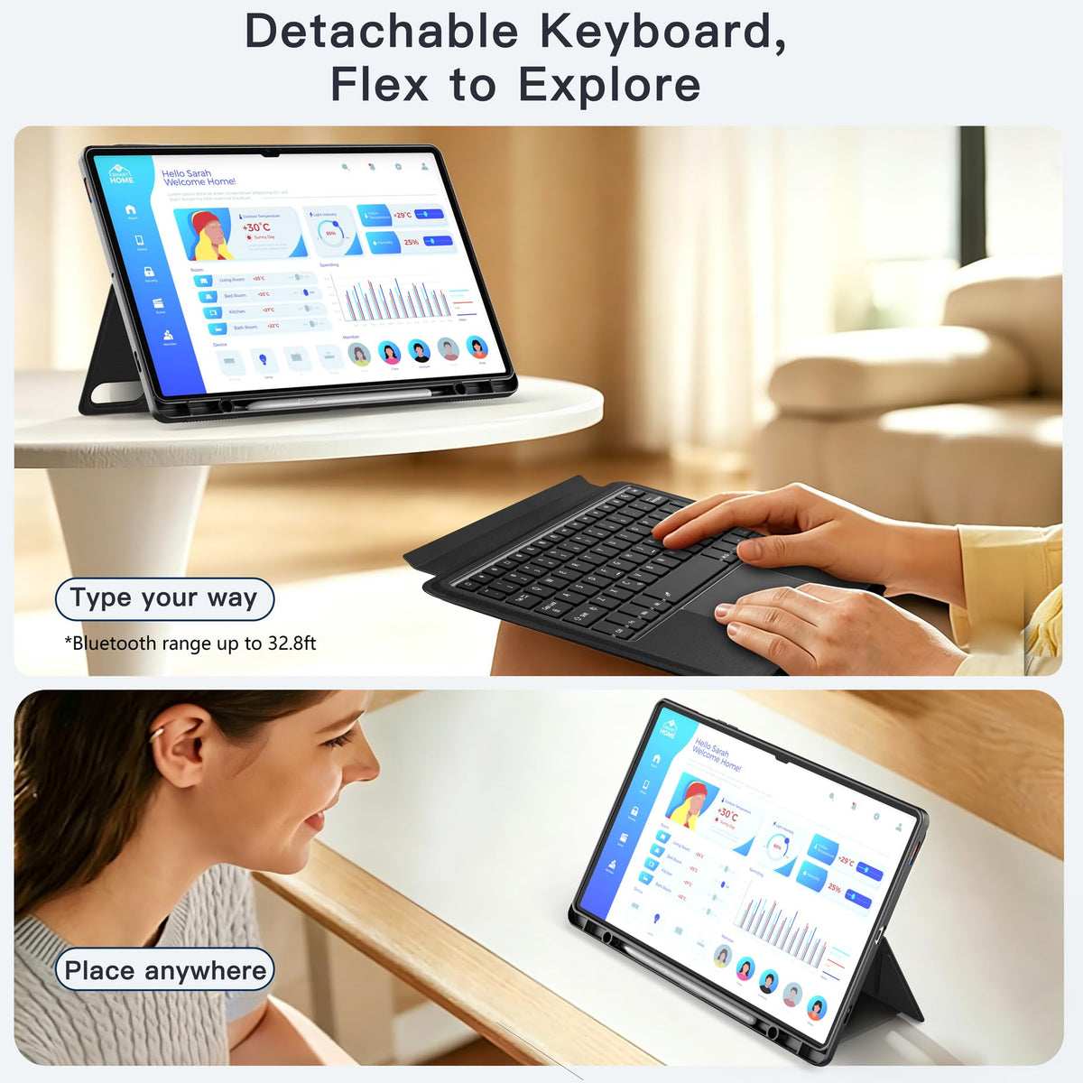 Funda de Teclado inkolelo para Samsung Galaxy Tab S11 Ultra 14.6 Pulgadas 2025 negro con Trackpad y Soporte para Bolígrafo S