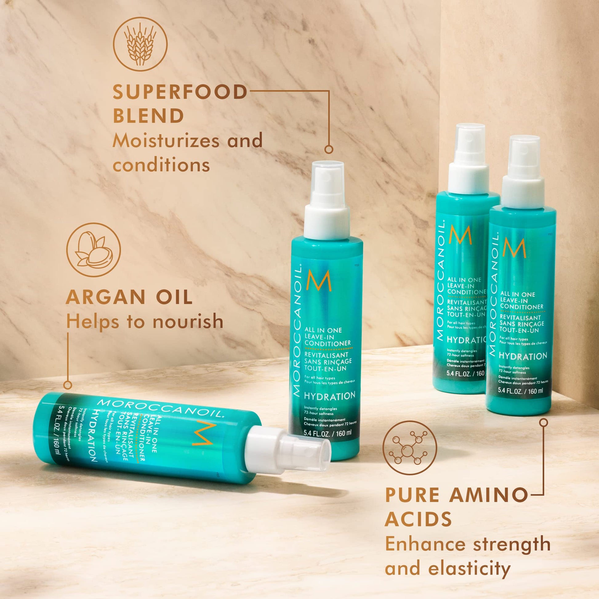 Moroccanoil Acondicionador sin Enjuague Todo en Uno, 160 ml