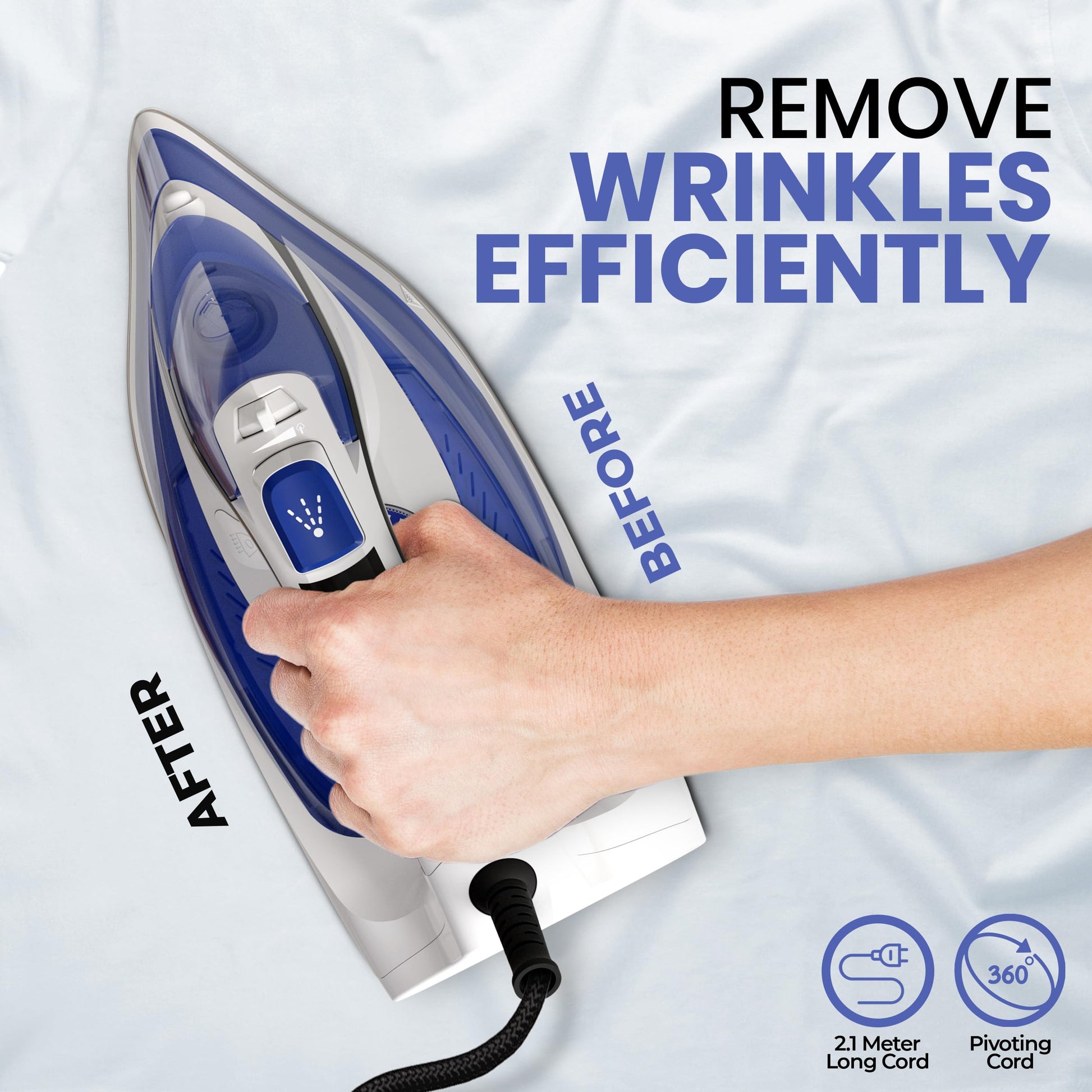 Plancha de Vapor Utopia Home Blanca con Suela Antiadherente y Termostato Ajustable