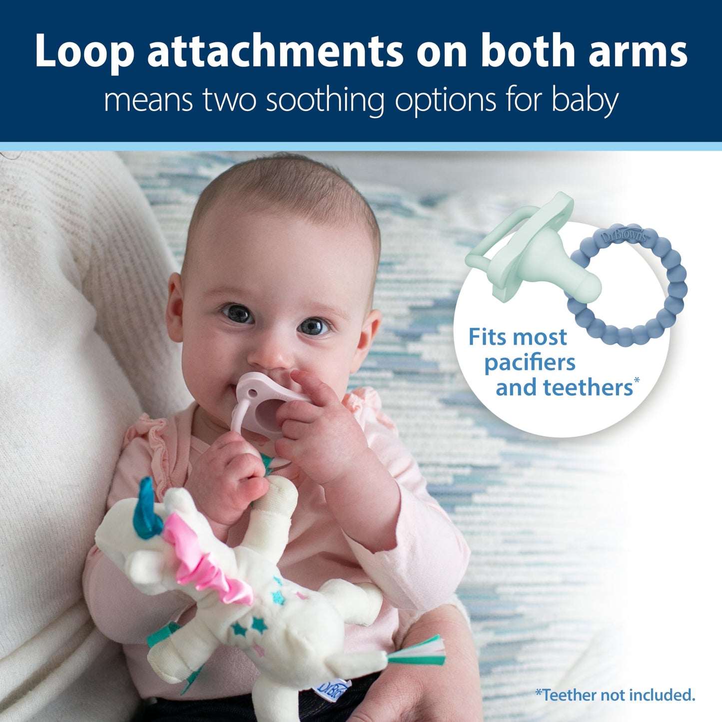 Chupete y Mordedor Dr. Brown's Unicornio Verde Azulado 0 Meses