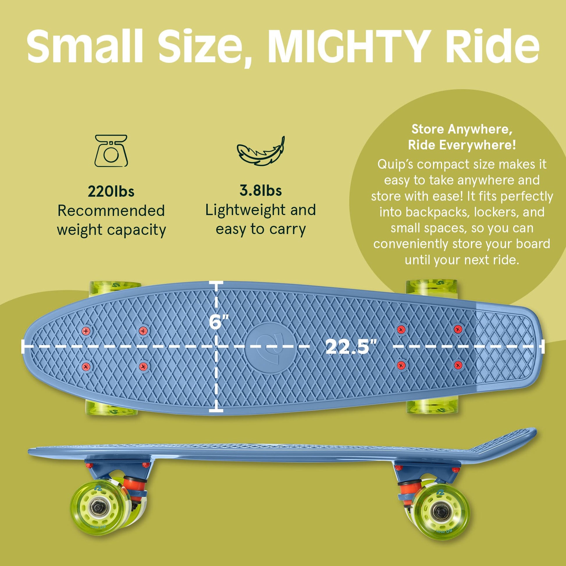 Monopatín Retrospec Retro Clásico de 22.5 Pulgadas con Rodamientos ABEC 7 y Ruedas de Poliuretano