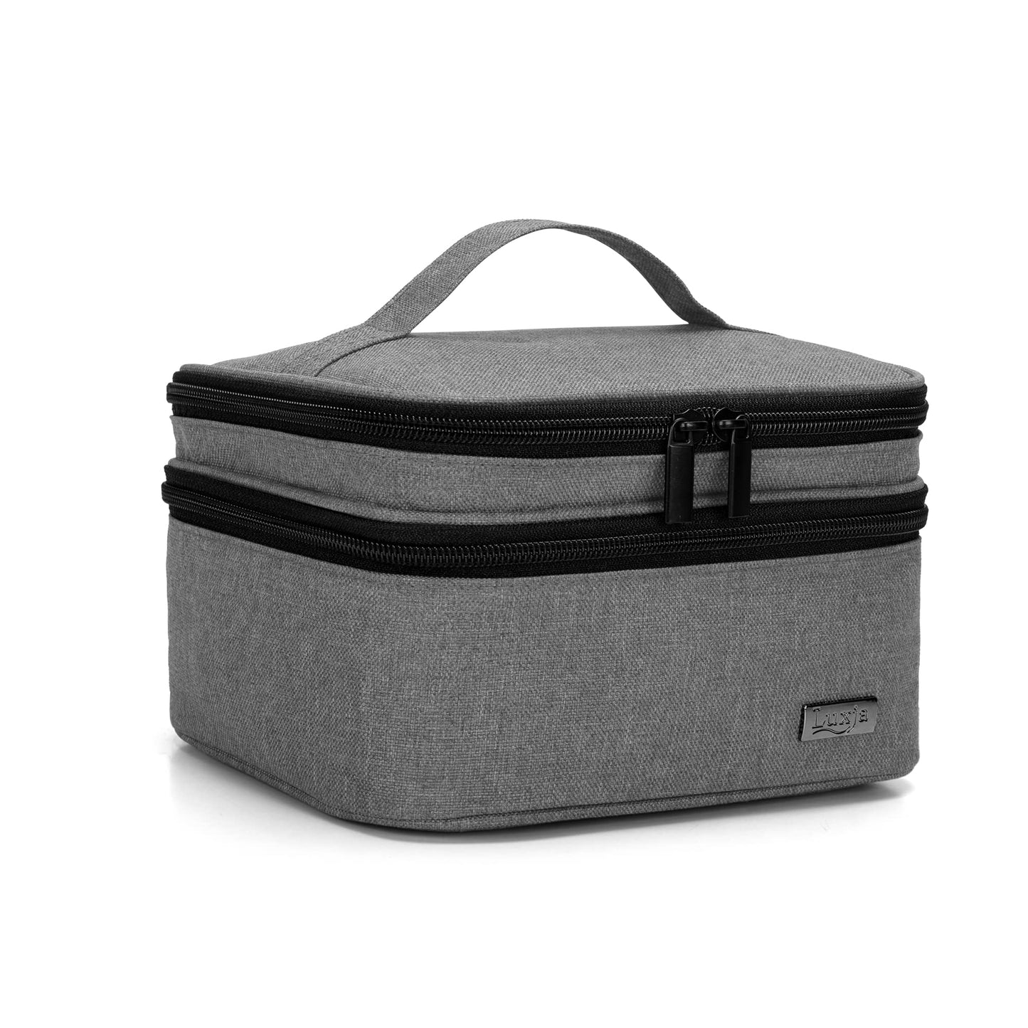 (Version 1: Hold 20 Bottles(15ml), Gray) - Luxja Nail Polish Carrying Case - Holds 20 Bottles (15ml - 0.5 fl.oz) or 30 Bottles (7ml - 0.27 fl.oz), Portable Organiser Bag for Nail Polish and Manicure Set, Grey